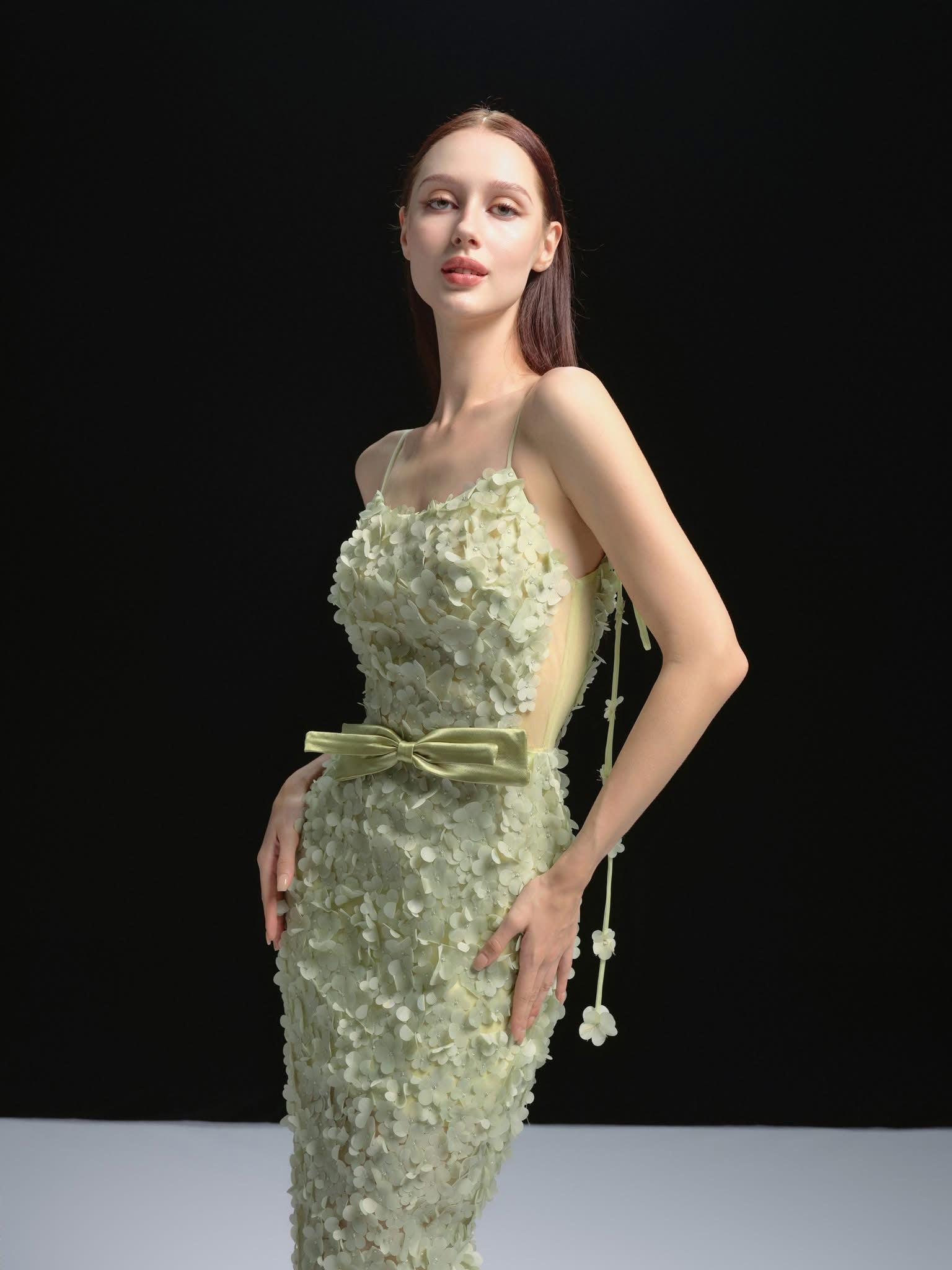 XY Bymyxy Mint Green Floral Lace Dress