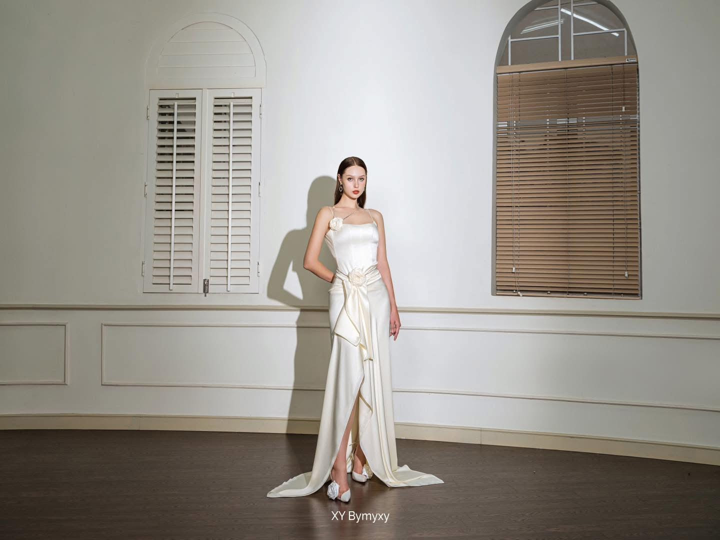 XY Bymyxy Set white rose bling fall dress