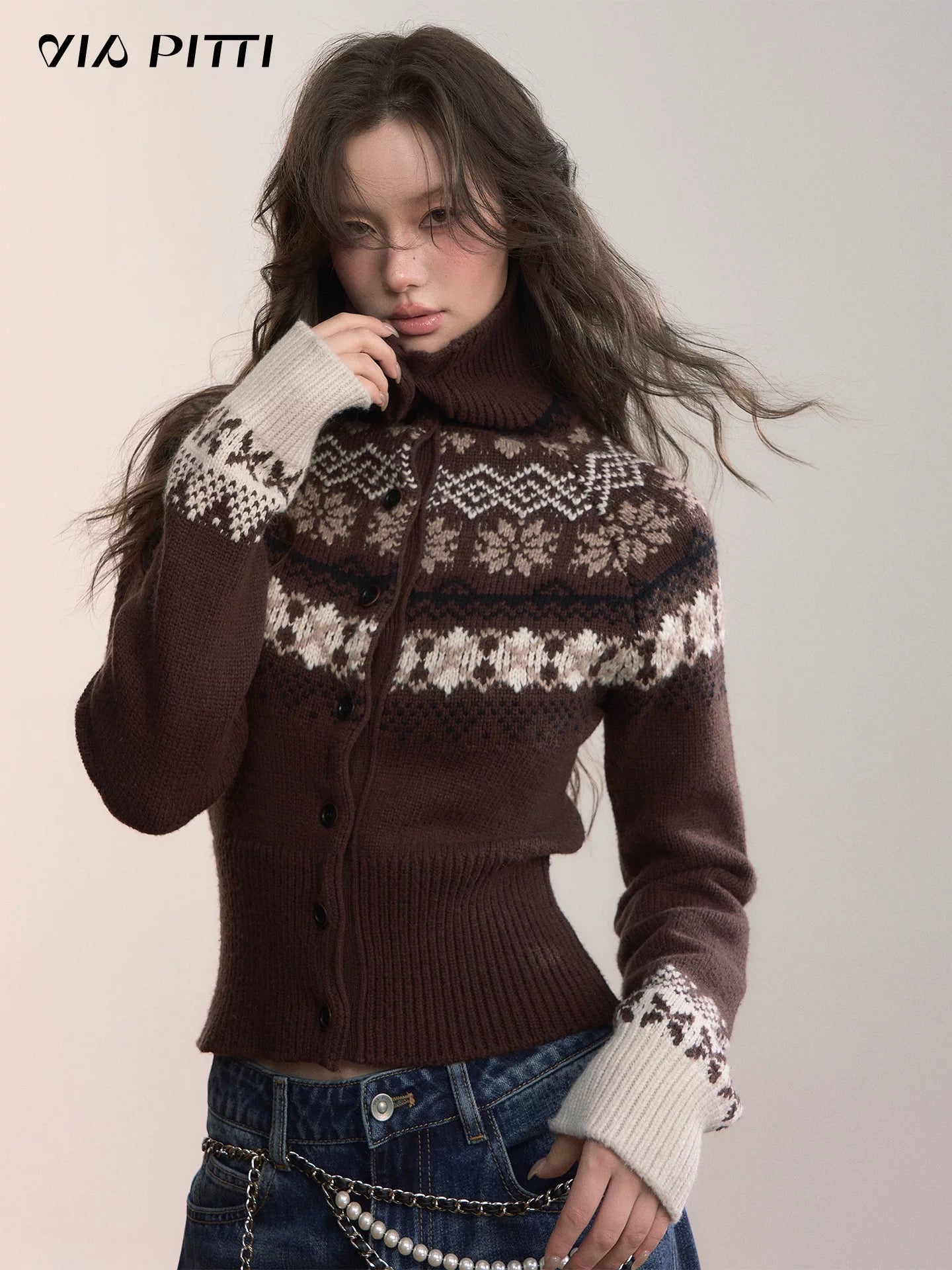 VIA PITTI VIADK661 Fel Island Woolen High Collar Sweater