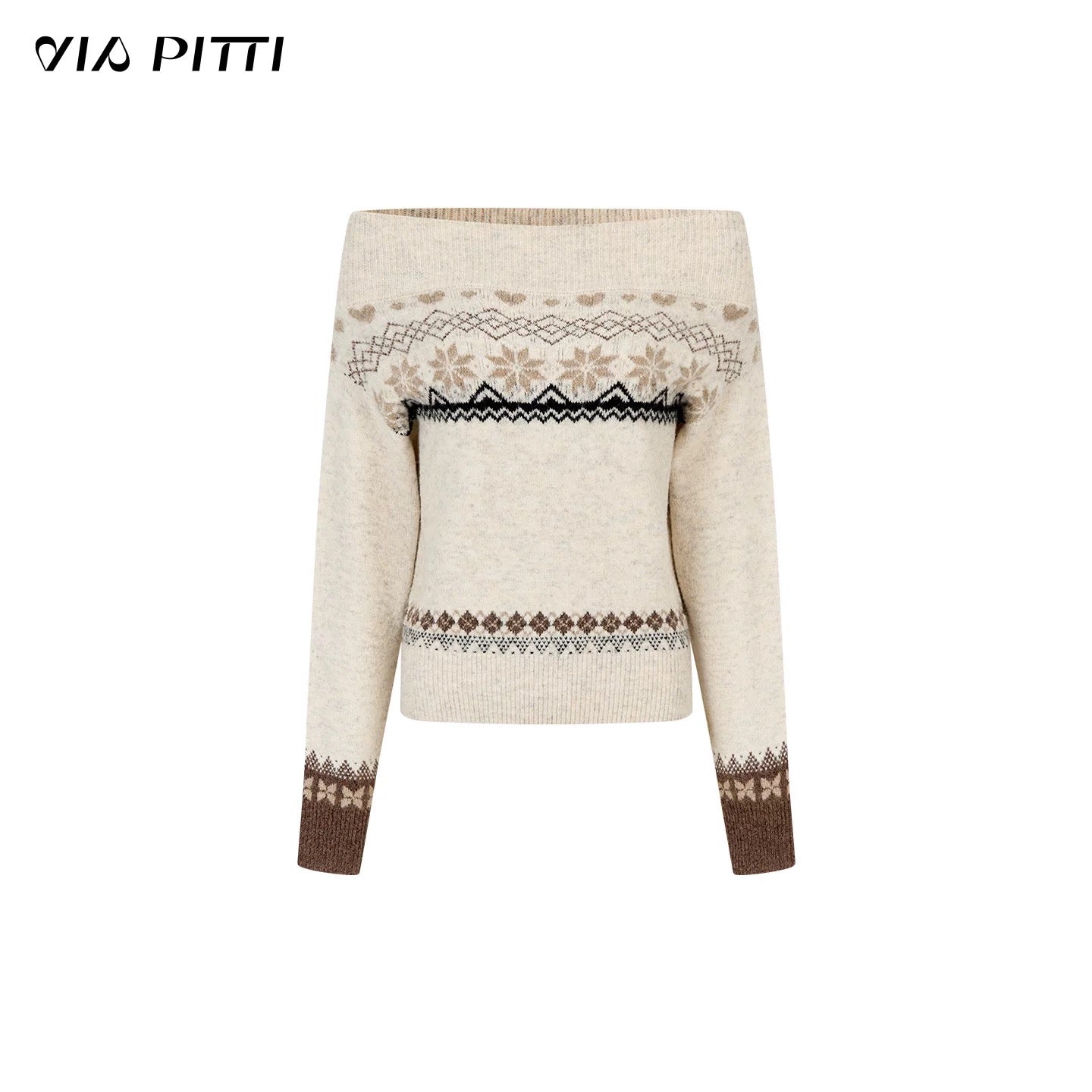 VIA PITTI VIADK670 Fel Island contrasting one shoulder sweater