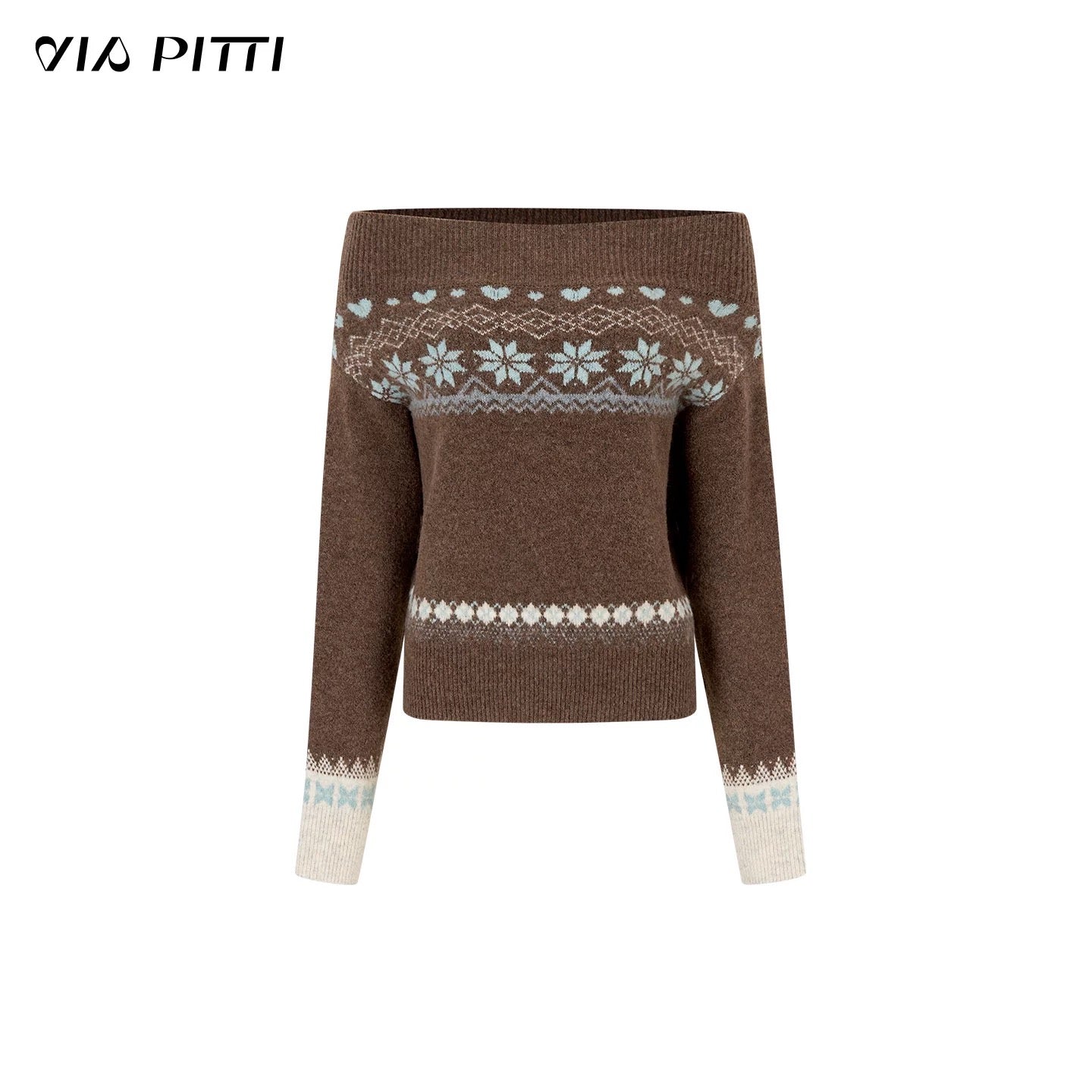 VIA PITTI VIADK670 Fel Island contrasting one shoulder sweater