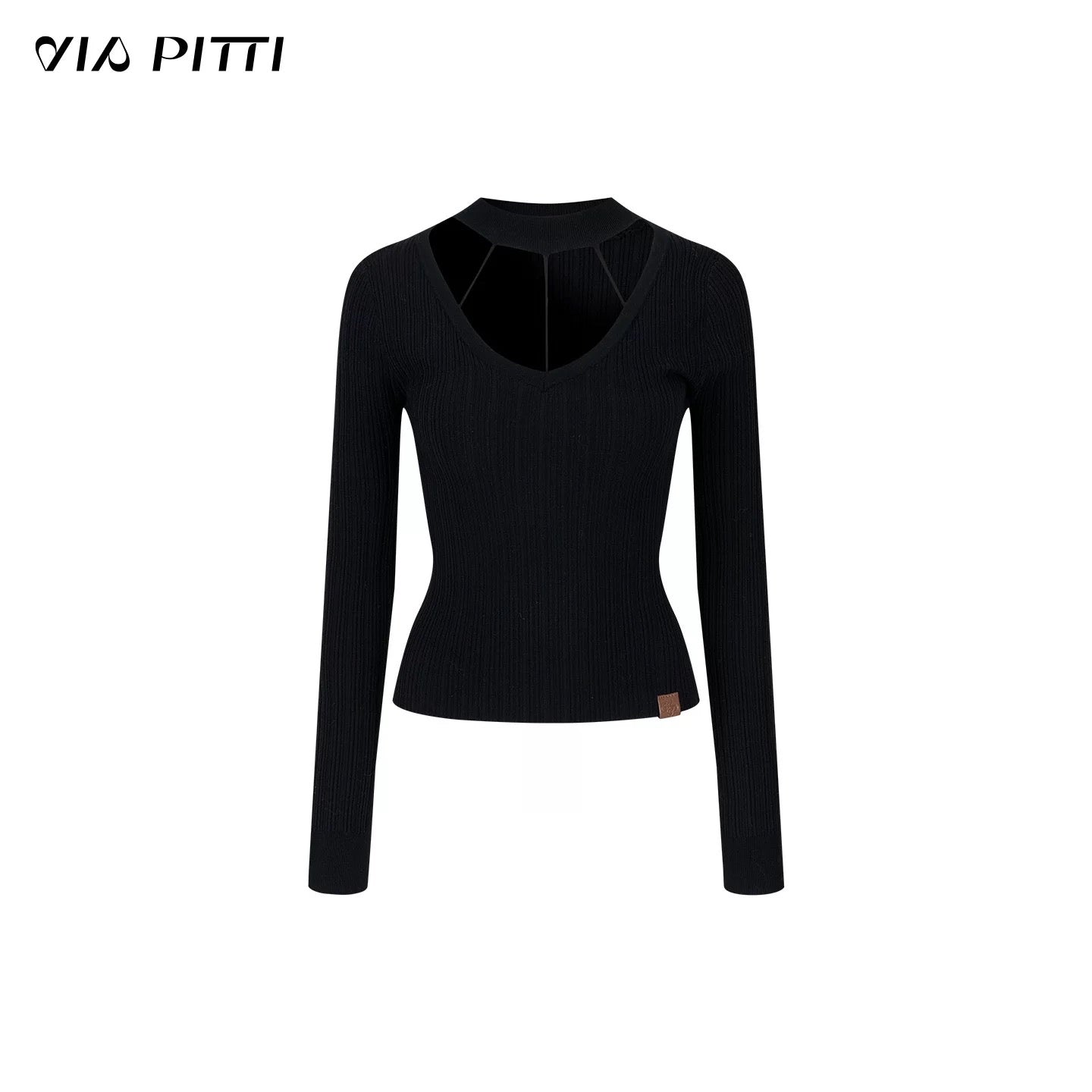 VIA PITTI VIADK676 Hanging neck versatile slim knit top