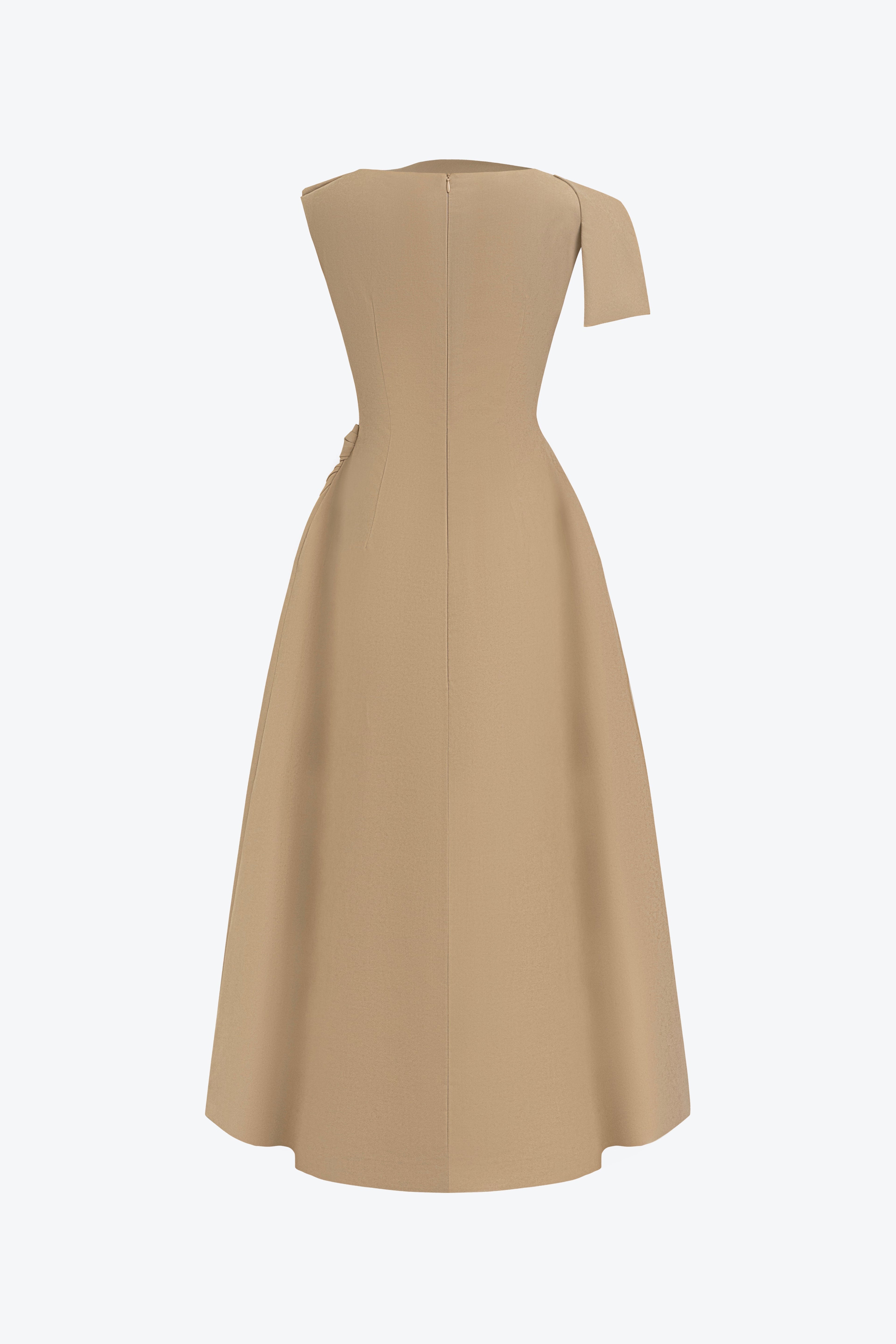BYDENIO Solene Midi Dress With Flipped-collar
