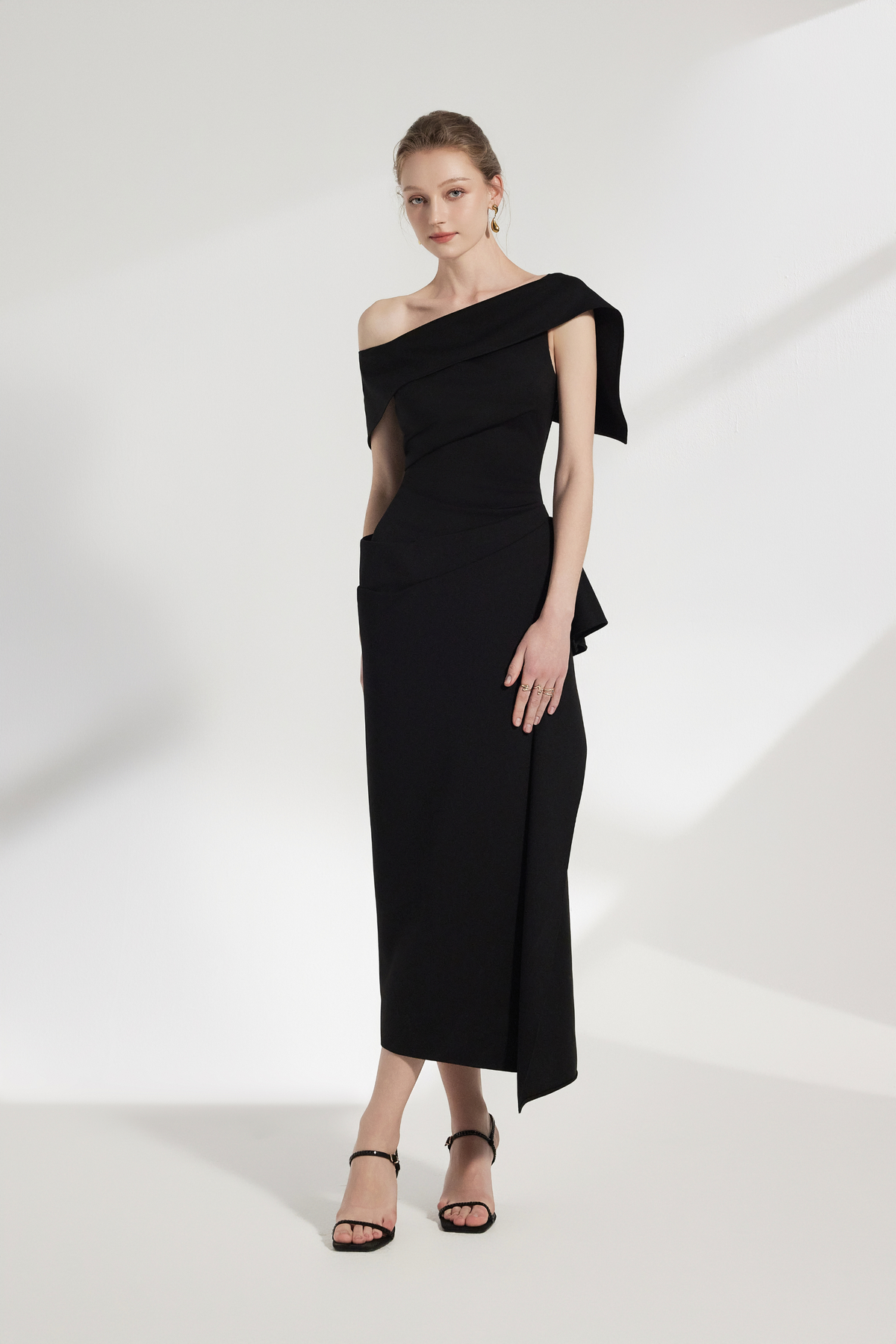 BYDENIO Arene Asymmetric Spandex Bodycon Dress (2color)