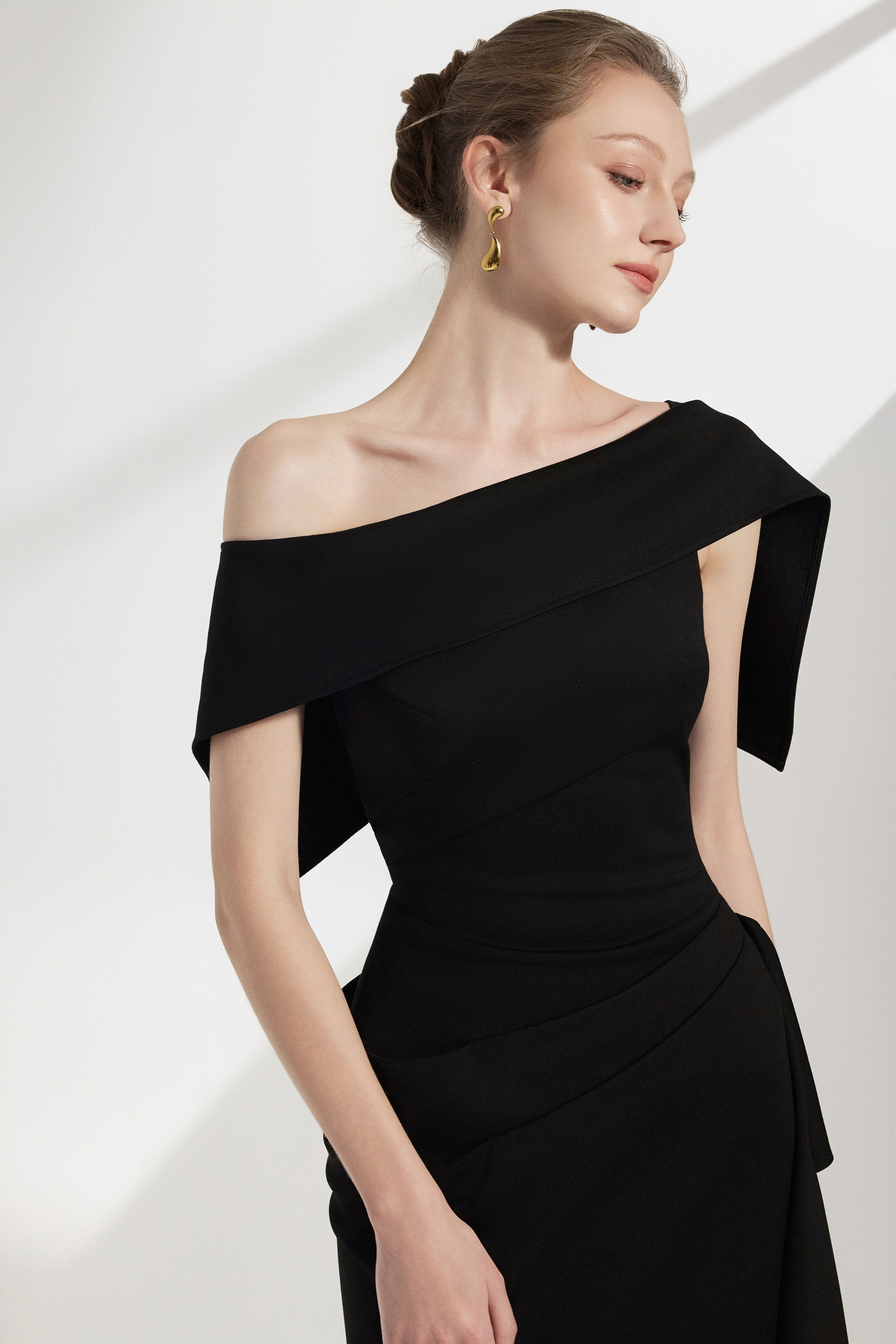 BYDENIO Arene Asymmetric Spandex Bodycon Dress (2color)