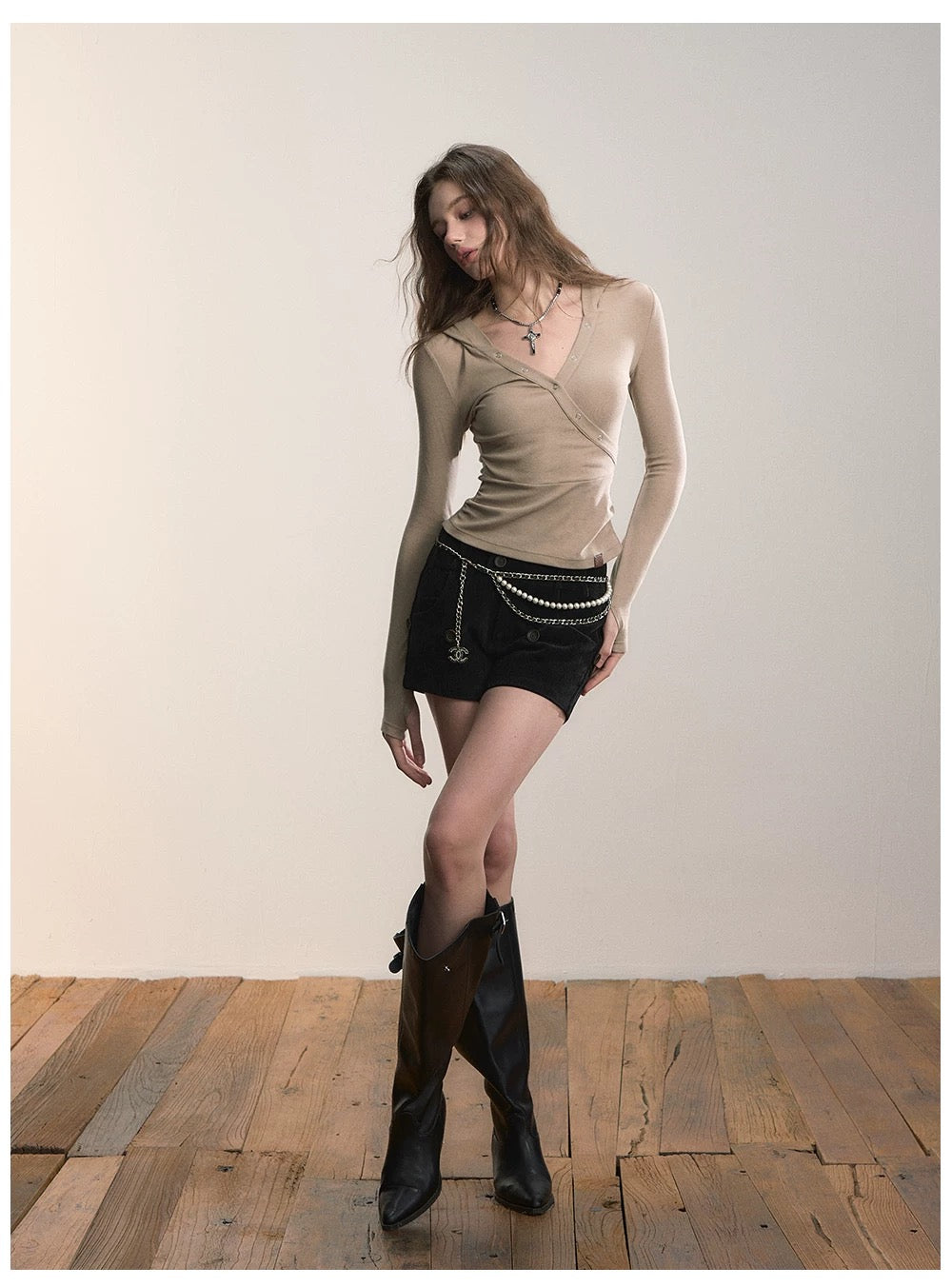 VIA PITTI VIADTP643 Hooded base knit top