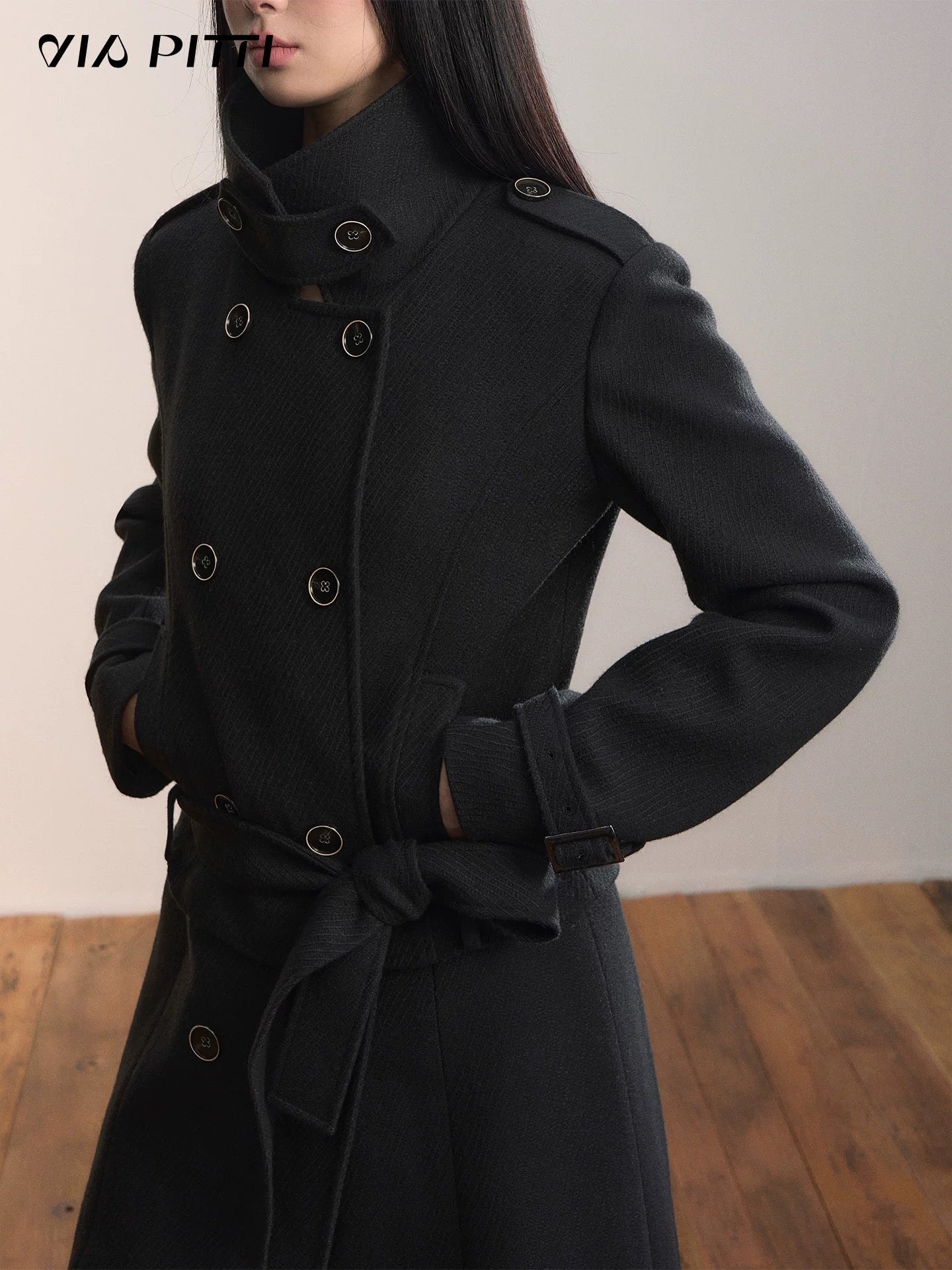 VIA PITTI VIADC632 Two in one detachable woolen jacket