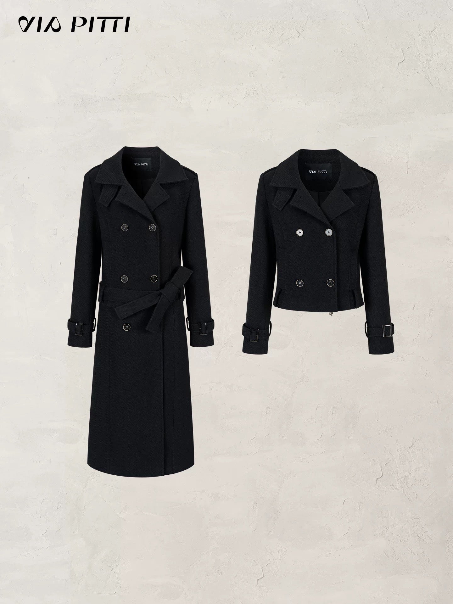 VIA PITTI VIADC632 Two in one detachable woolen jacket