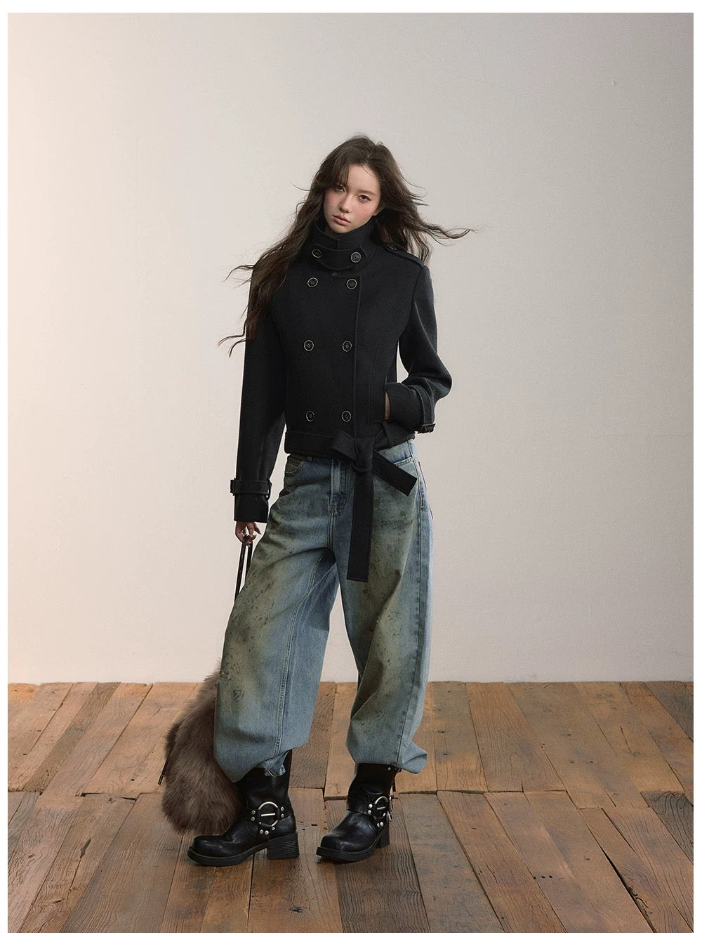 VIA PITTI VIADC632 Two in one detachable woolen jacket