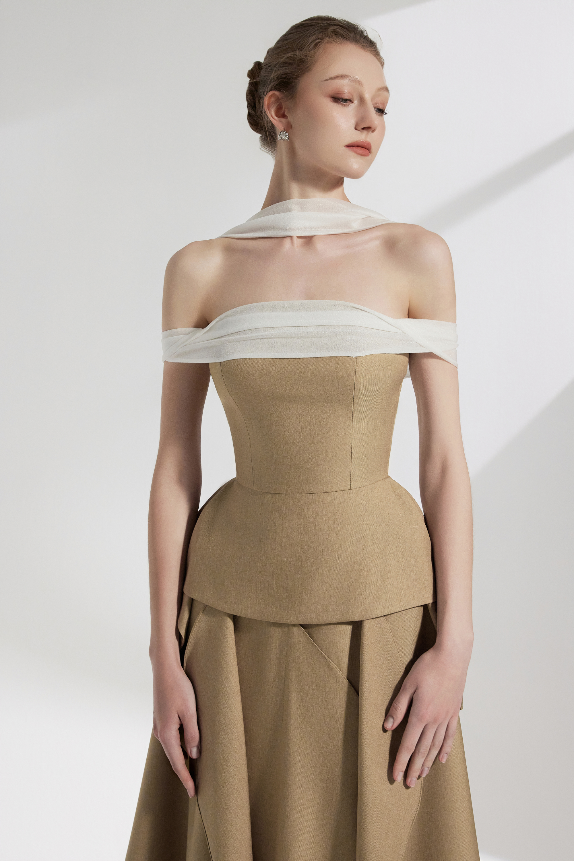 BYDENIO Zyra Off- shoulder Peplum Top With Wrap