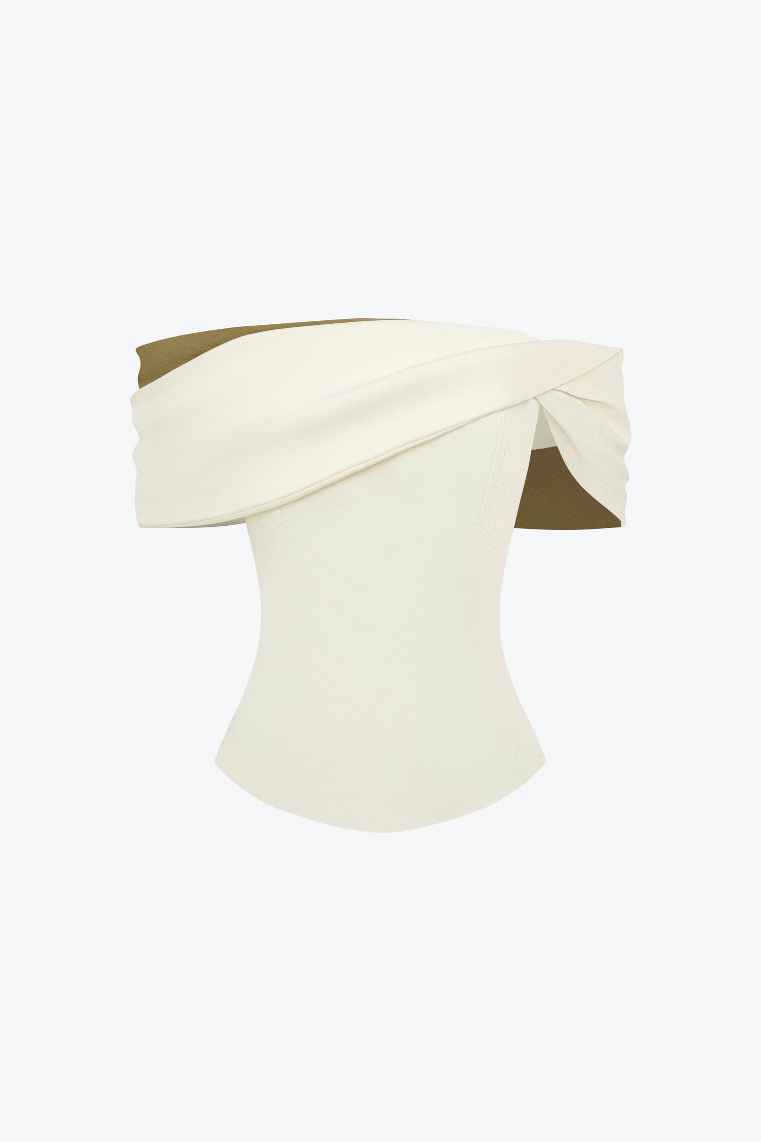 BYDENIO Sora Two-tone Draping Off-shoulder Top+Naya Draping A-line Mini Skirt