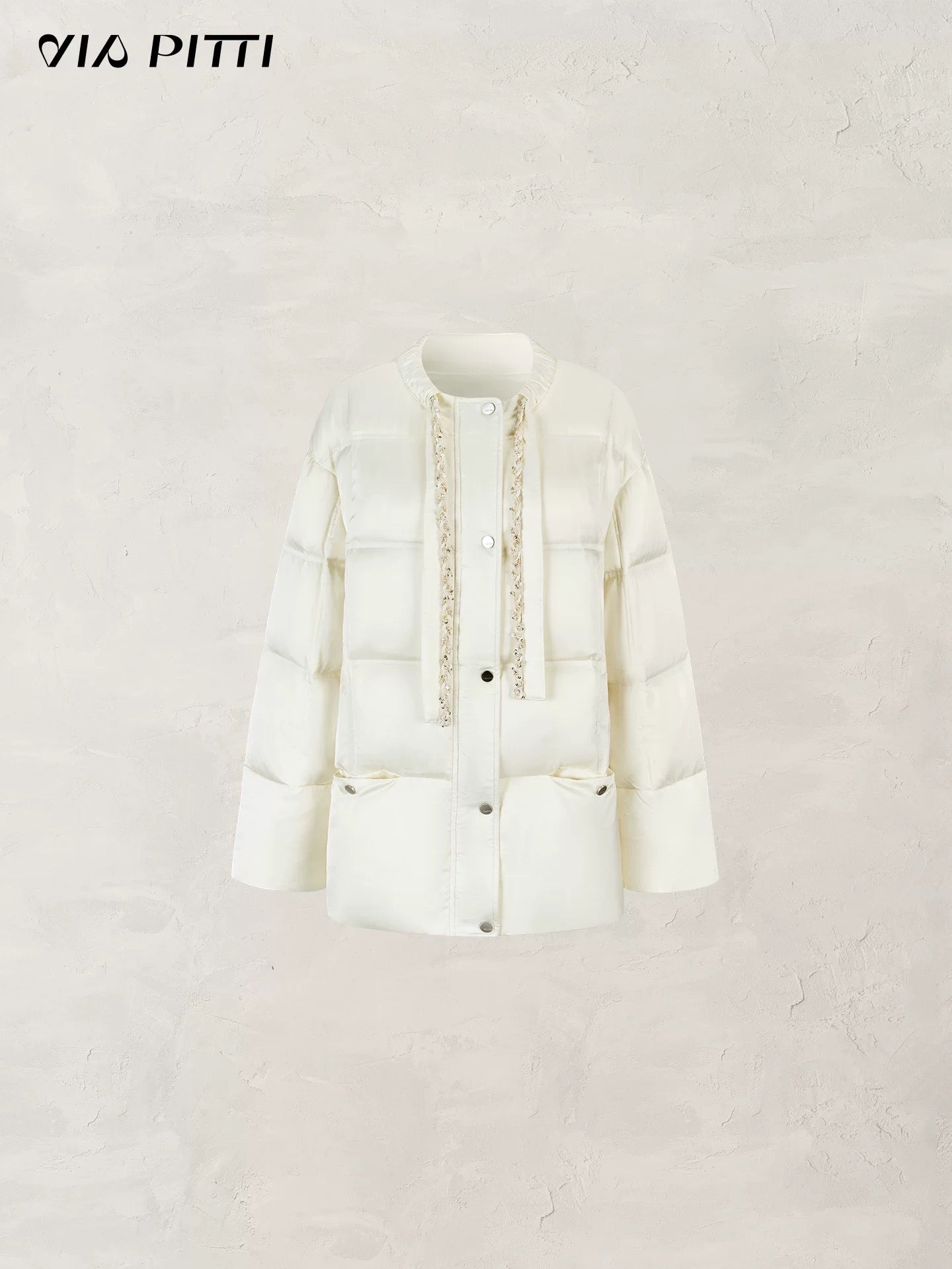 VIA PITTI VIADC675 Drawstring white duck down jacket