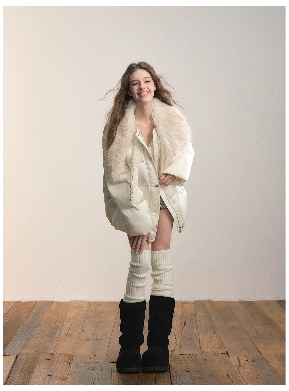 VIA PITTI VIADC675 Drawstring white duck down jacket