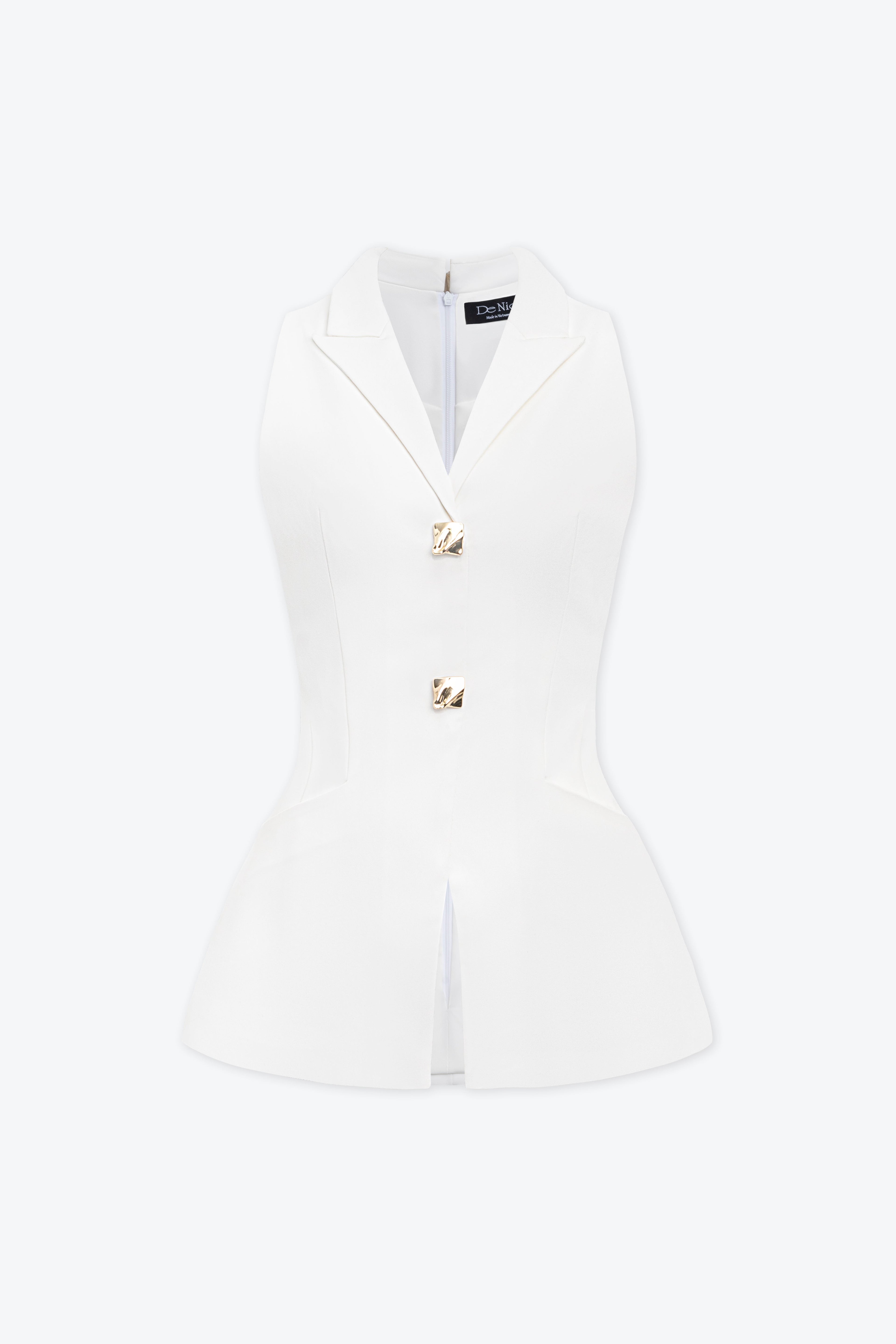 BYDENIO Daria K-lapel Sleeveless Top