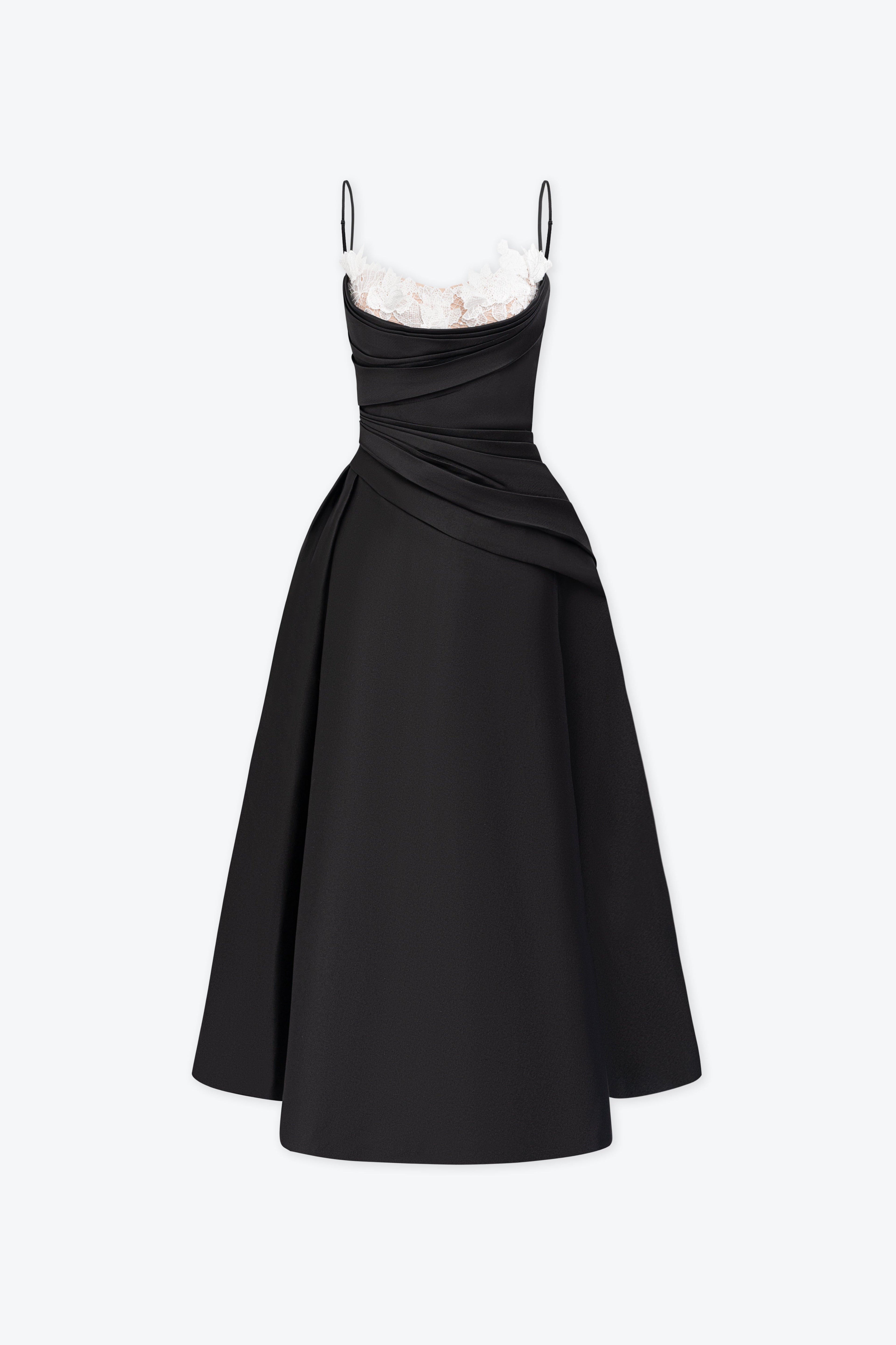 BYDENIO Alessa Draping Lace Midi Dress