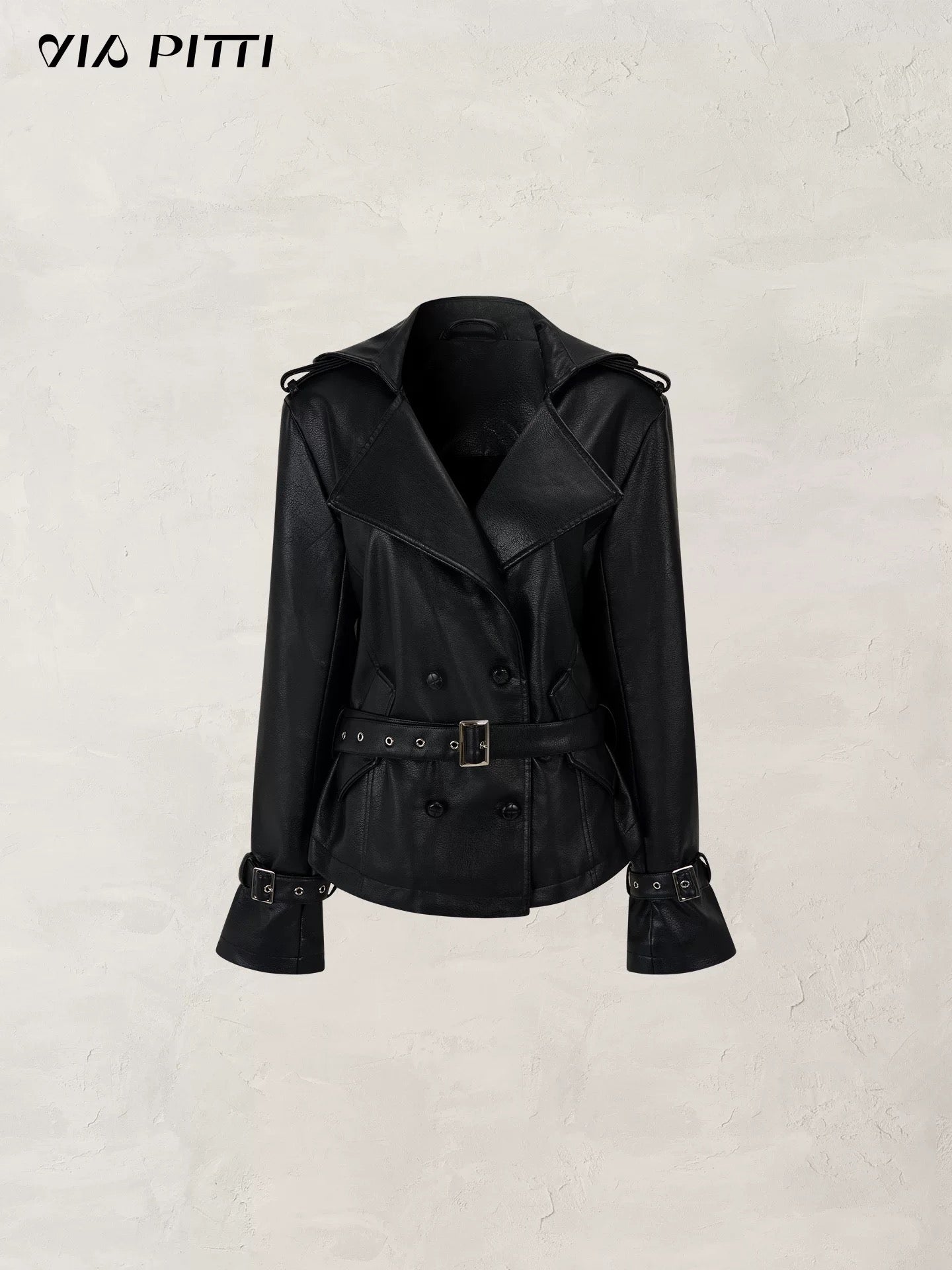 VIA PITTI VIADC578 Hooded motorcycle leather jacket