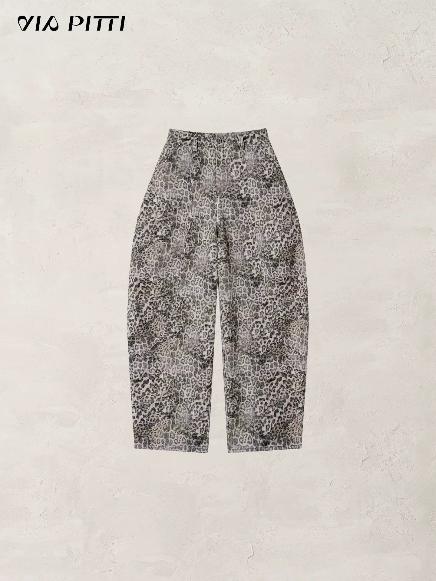 VIA PITTI VIADP674 Leopard print casual jeans