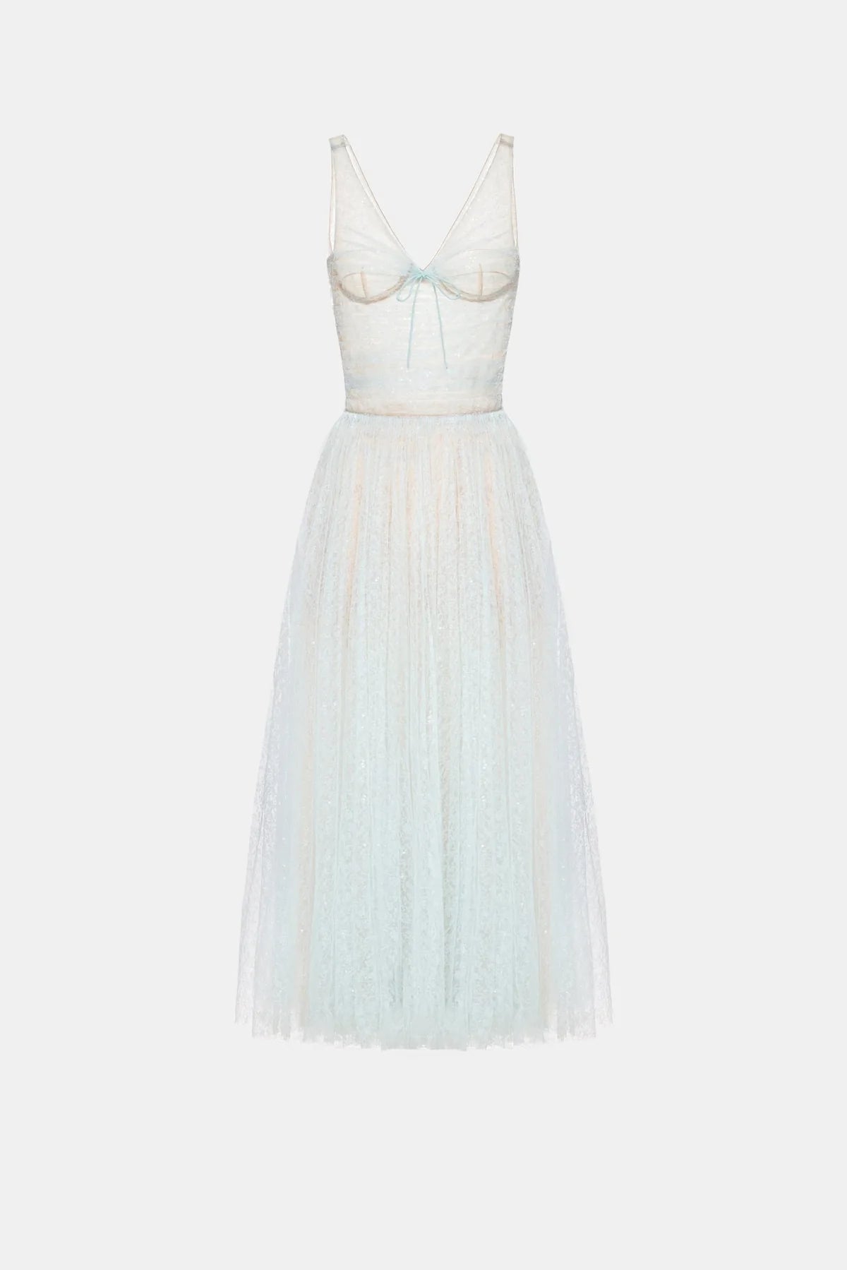 Montsand Blue Drapped Midi Dress