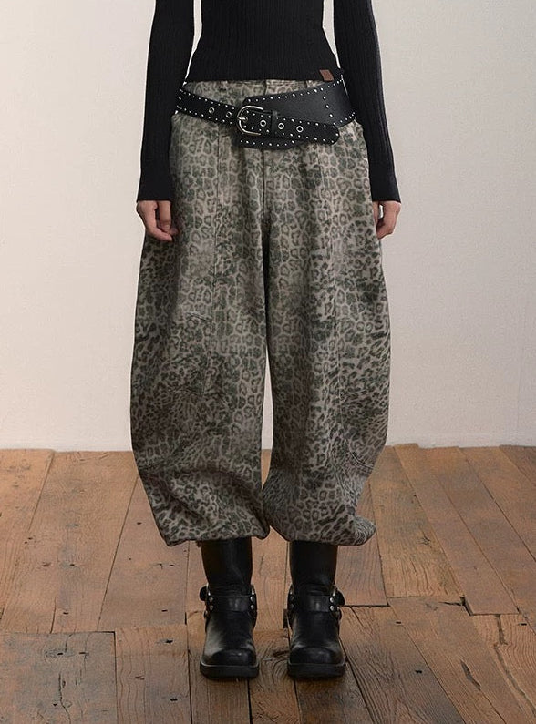 VIA PITTI VIADP674 Leopard print casual jeans