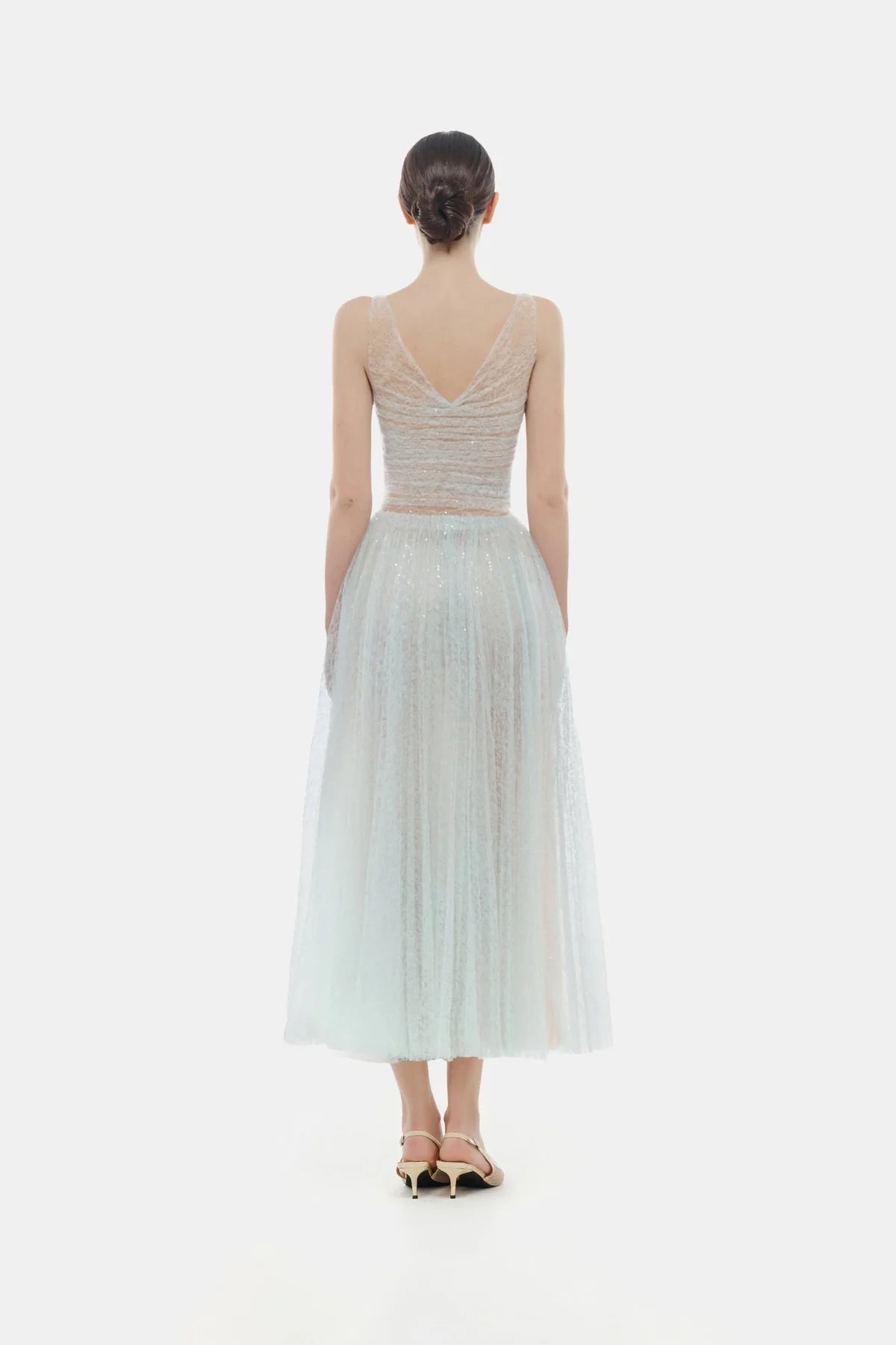 Montsand Blue Drapped Midi Dress