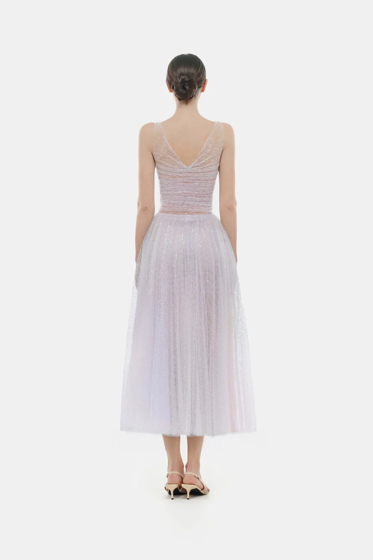 Montsand Violet Drapped Midi Dress
