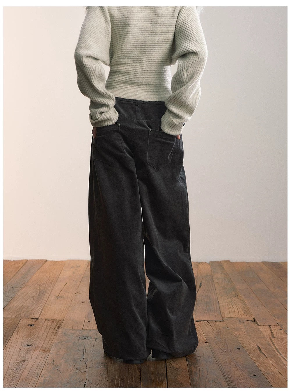 VIA PITTI VIACP525 Folded corduroy loose casual retro pants