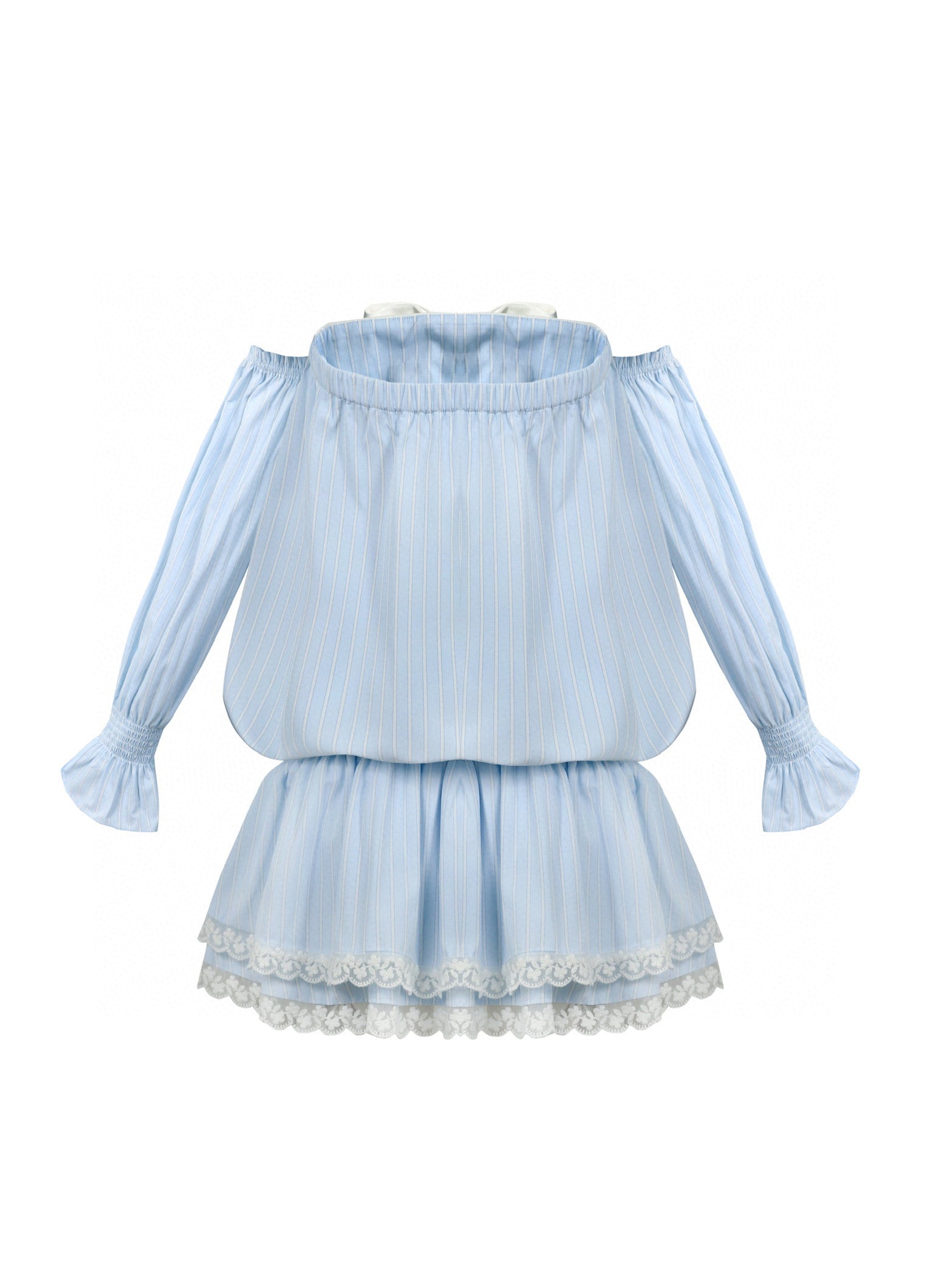 Jean Soo Striped waist cinching strapless dress