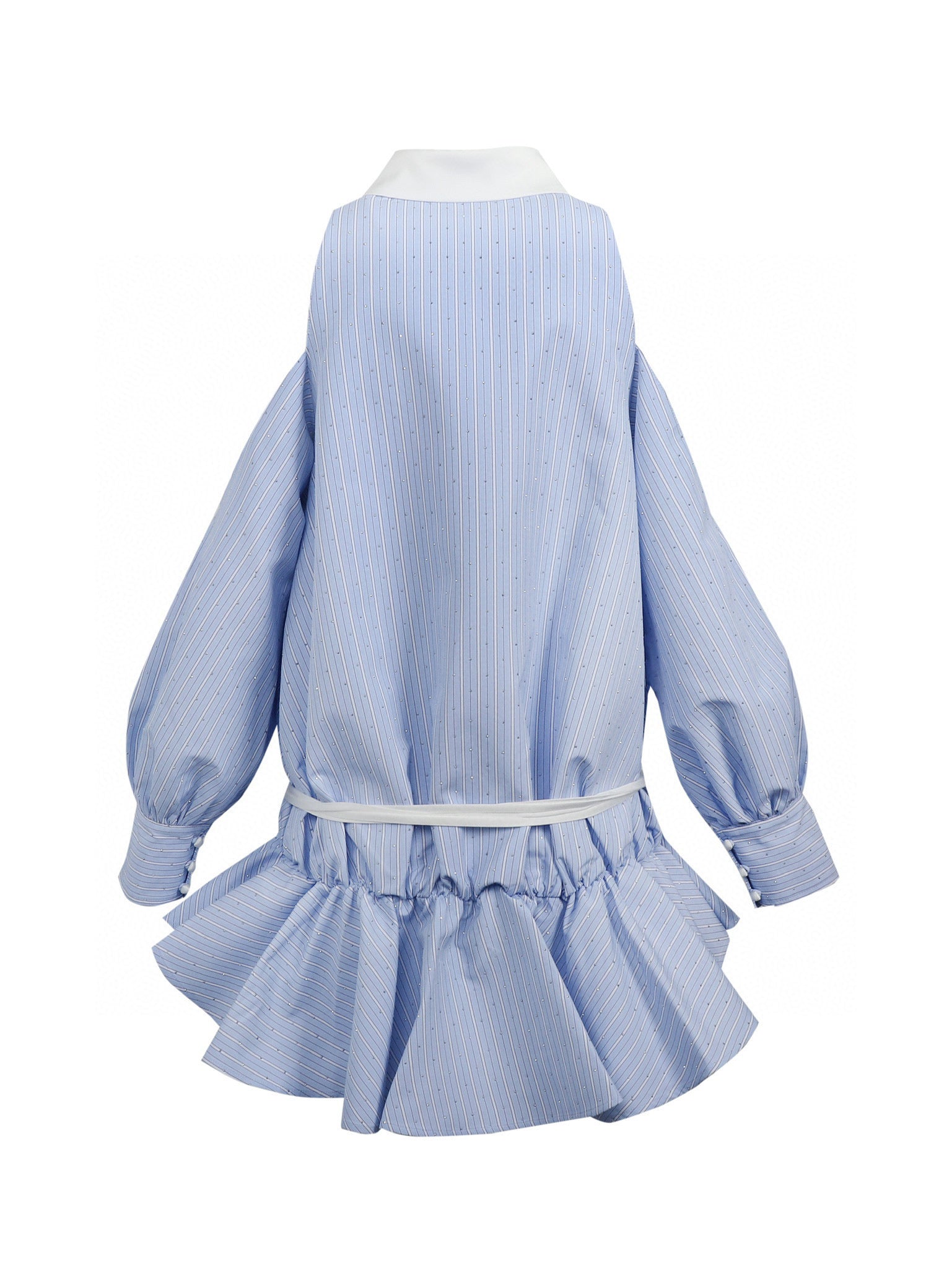 Jean Soo Nail drill off shoulder shirt dress
