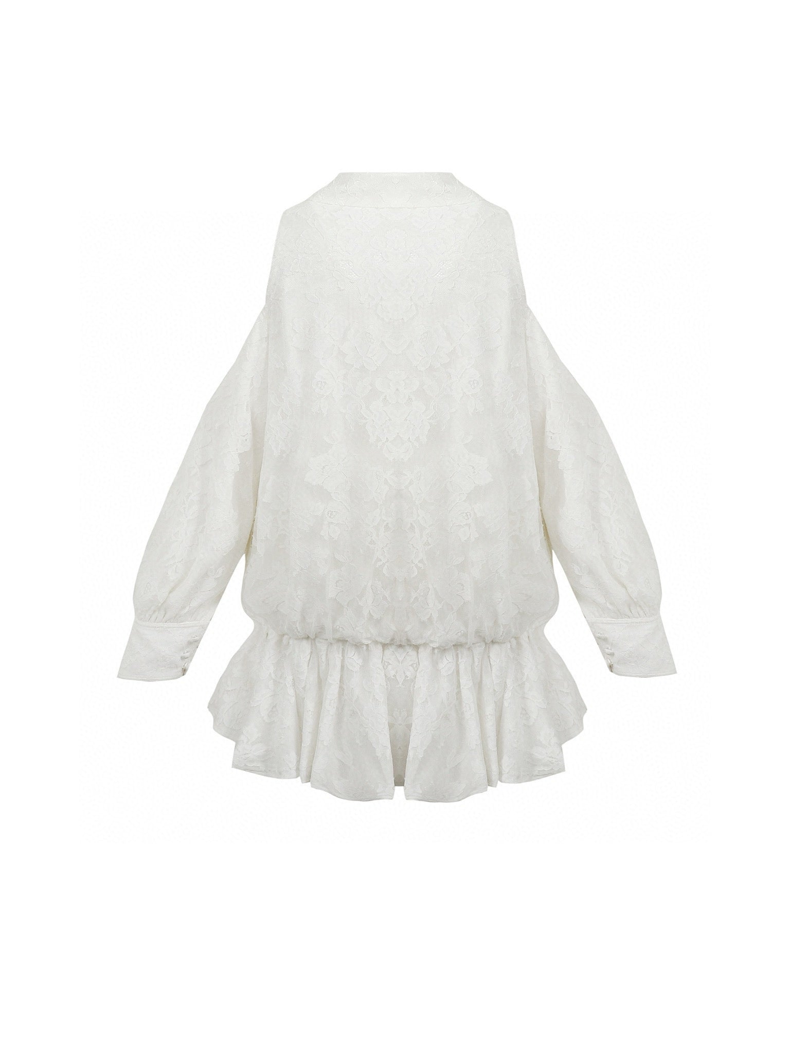Jean Soo Embroidered lace off shoulder shirt dress