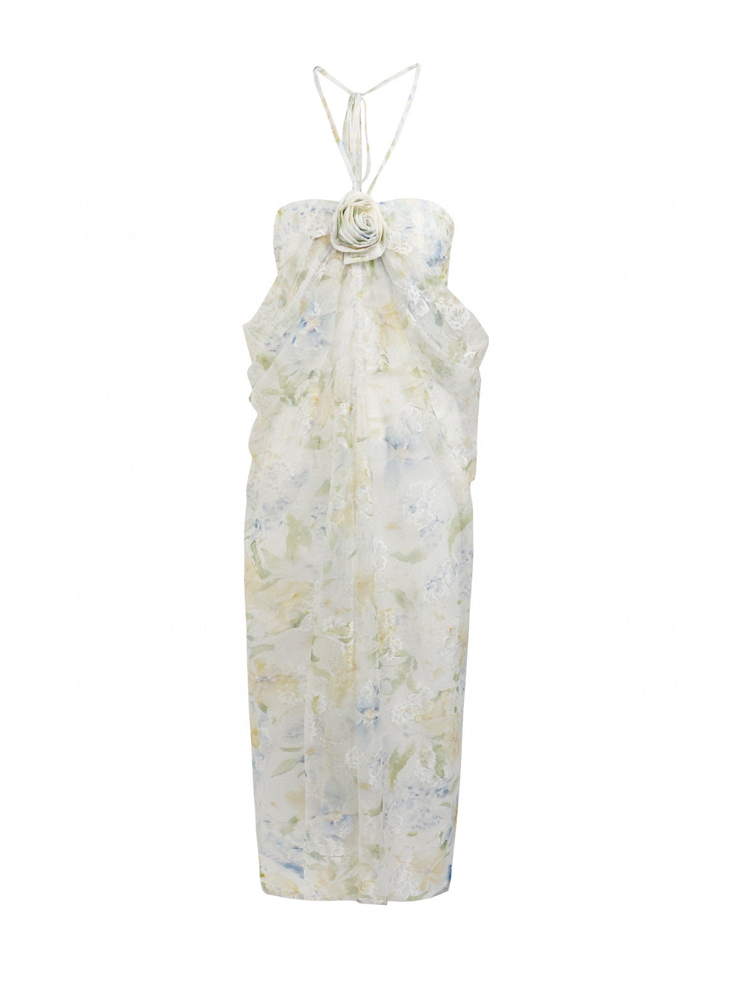 Jean Soo Lace printed strapless dress