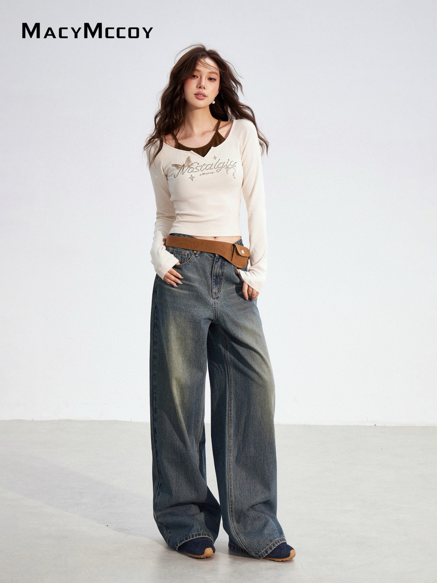 MacyMccoy MMC2025177 Fake two piece butterfly T-shirts