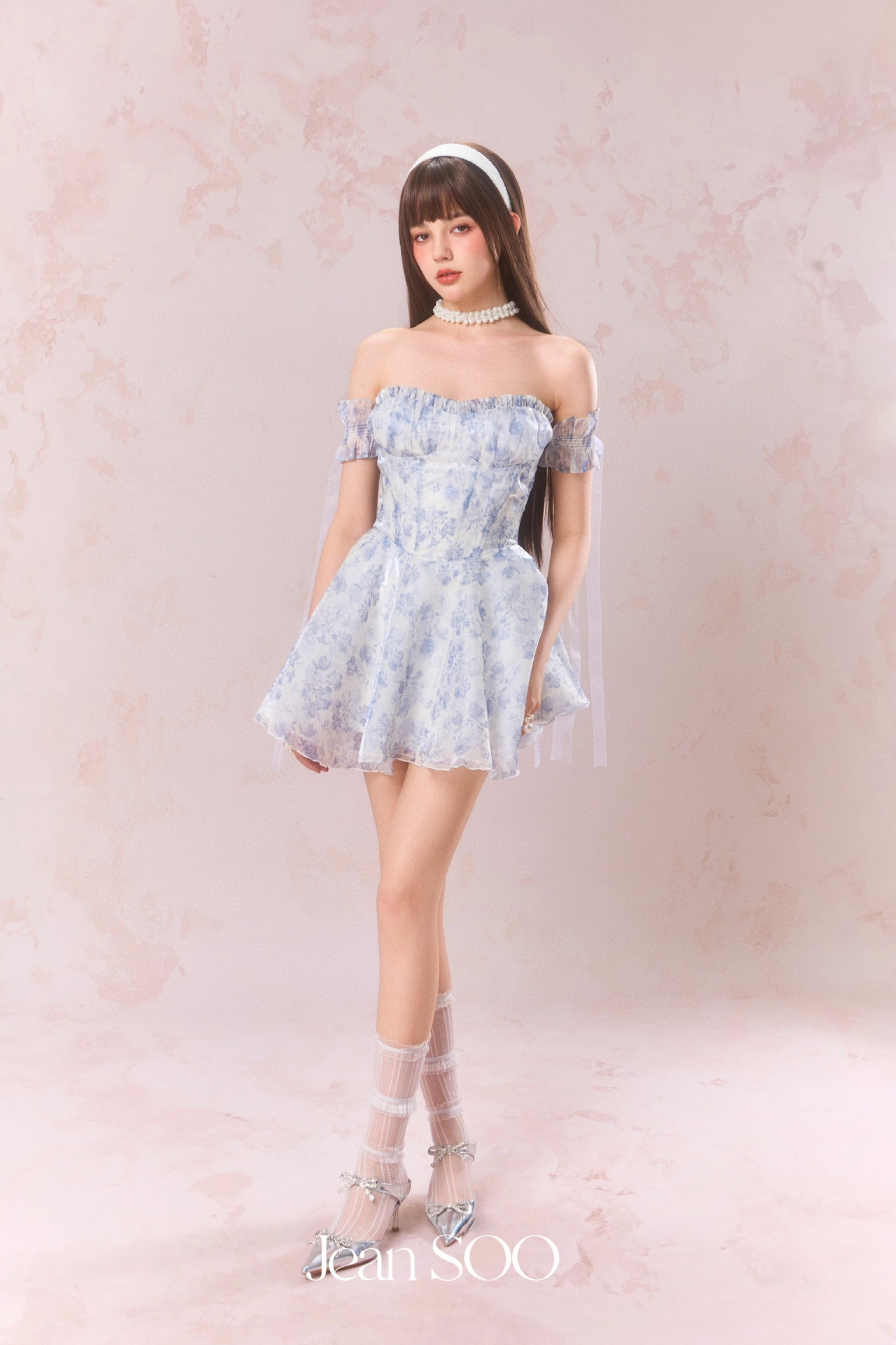 Jean Soo Off shoulder wave light strapless dress