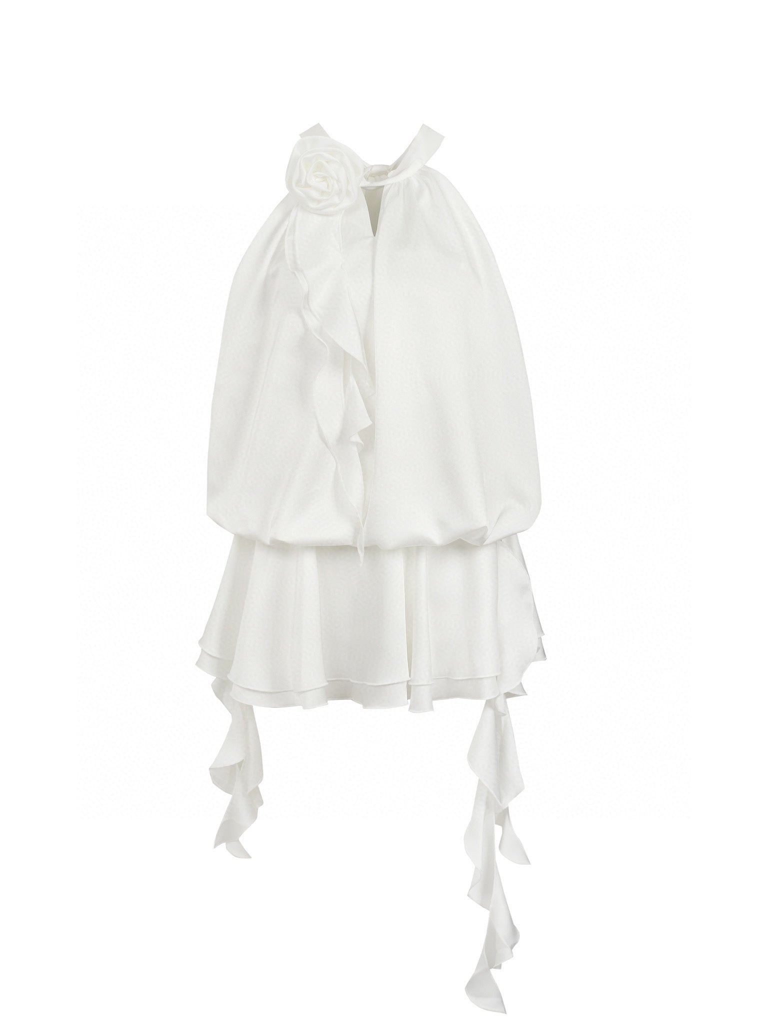 Jean Soo Halter neck lace up backless satin dress