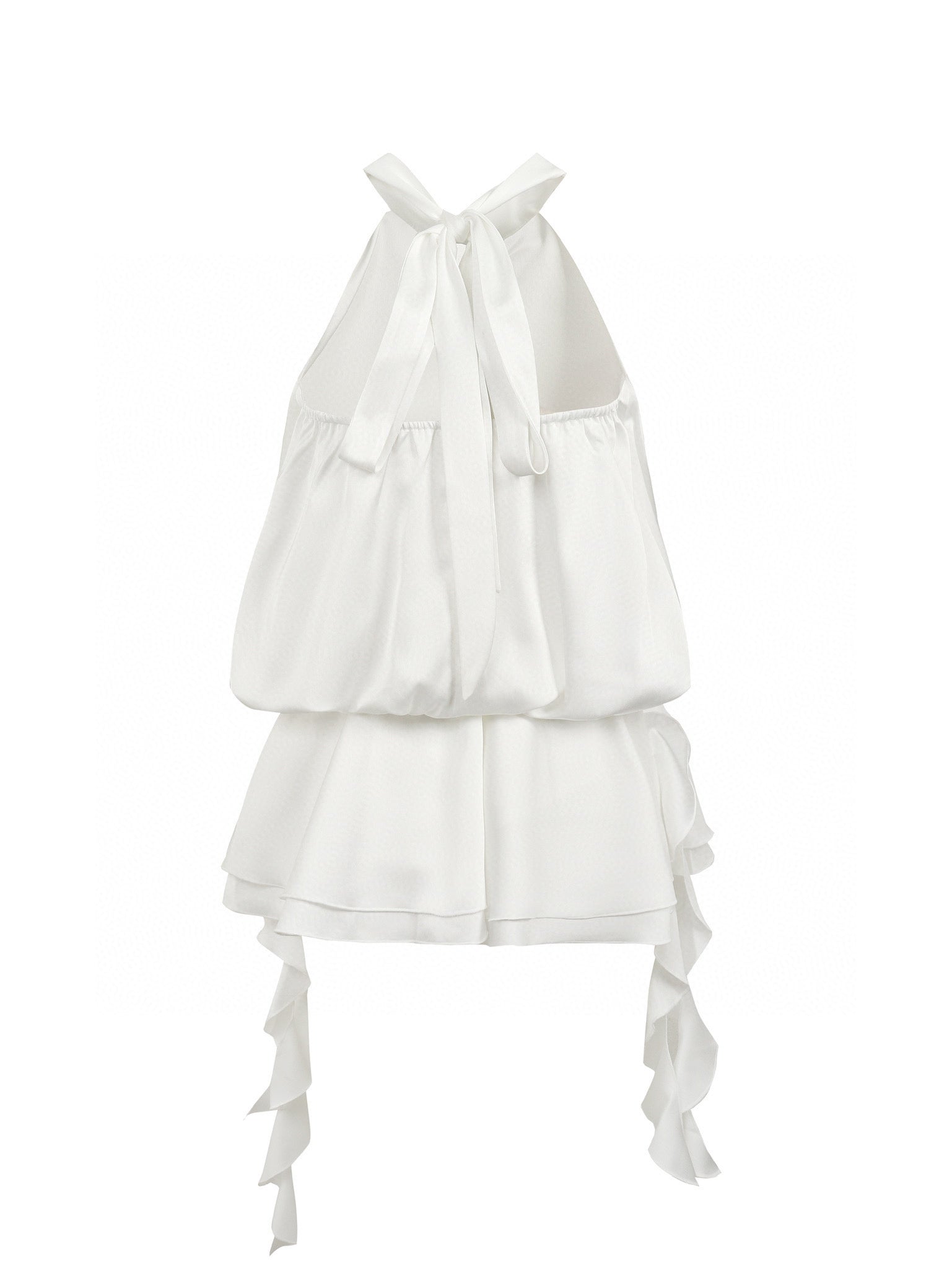 Jean Soo Halter neck lace up backless satin dress