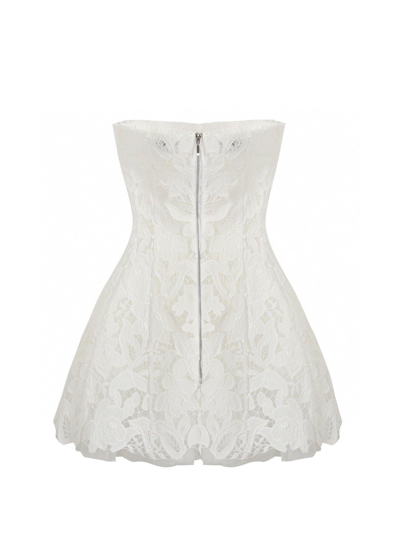 Jean Soo Hollow embroidery strapless puffy dress