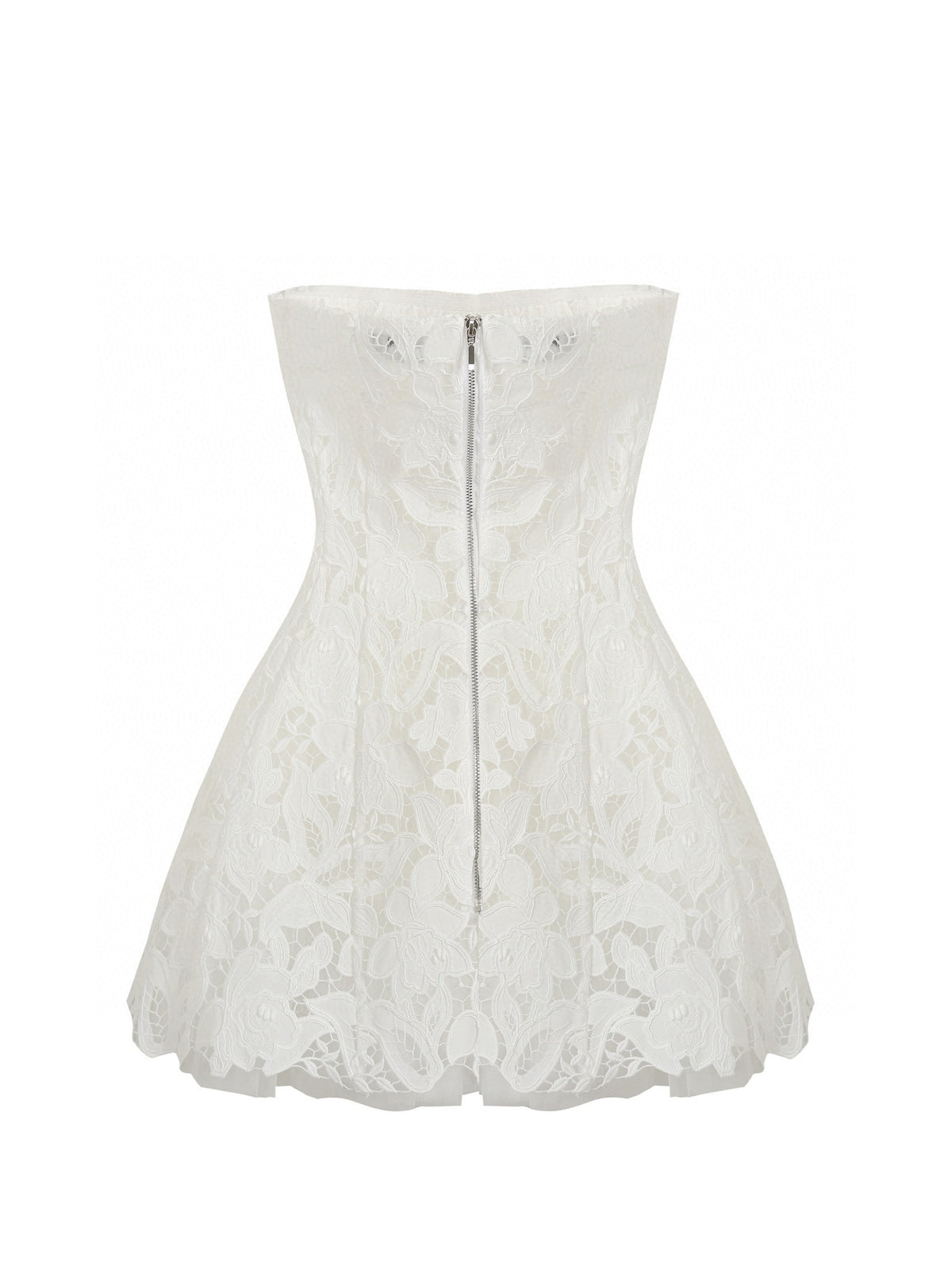 Jean Soo Hollow embroidery strapless puffy dress