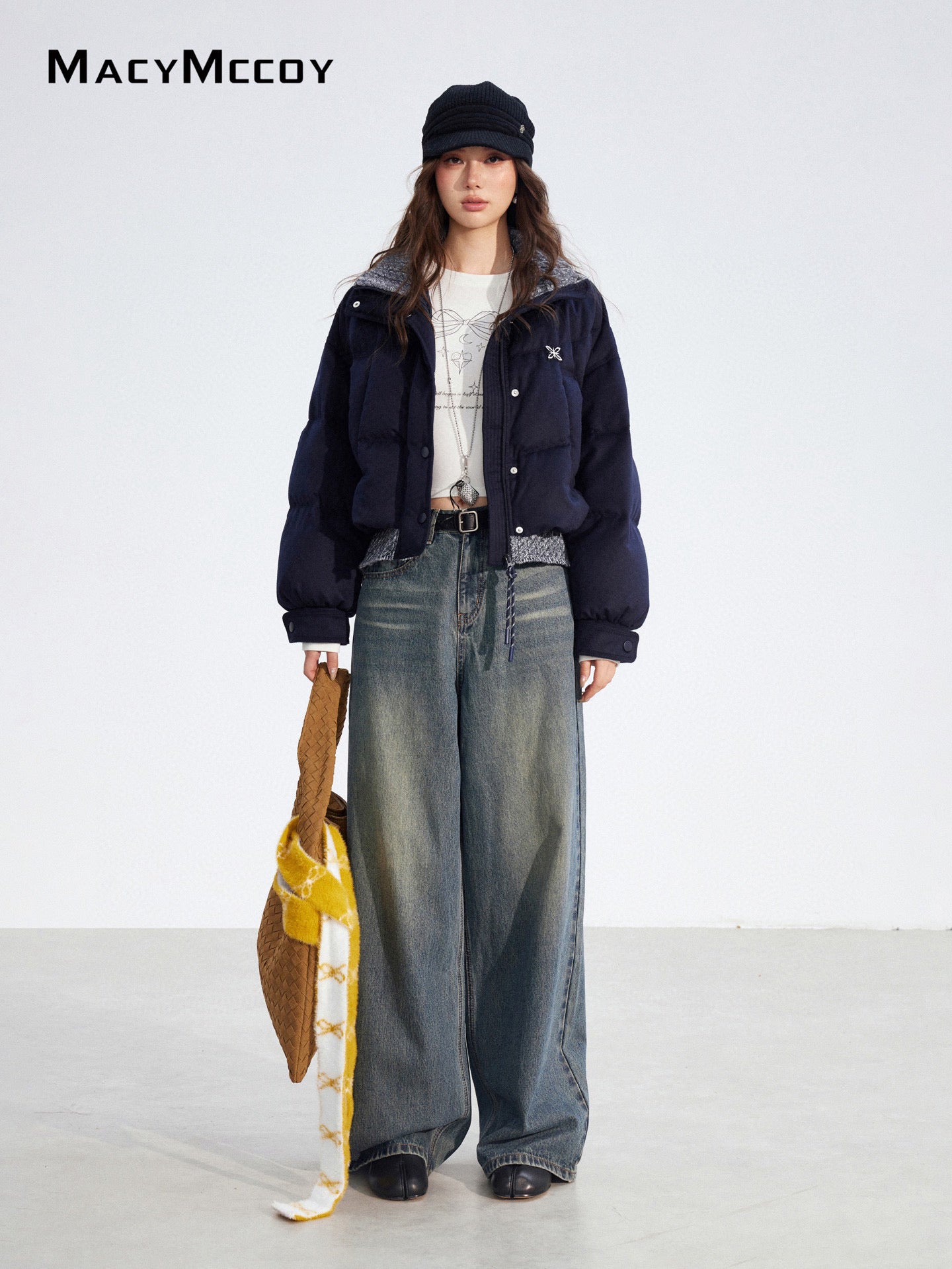 MacyMccoy MMC2025175 Fake two-piece spliced down jacket