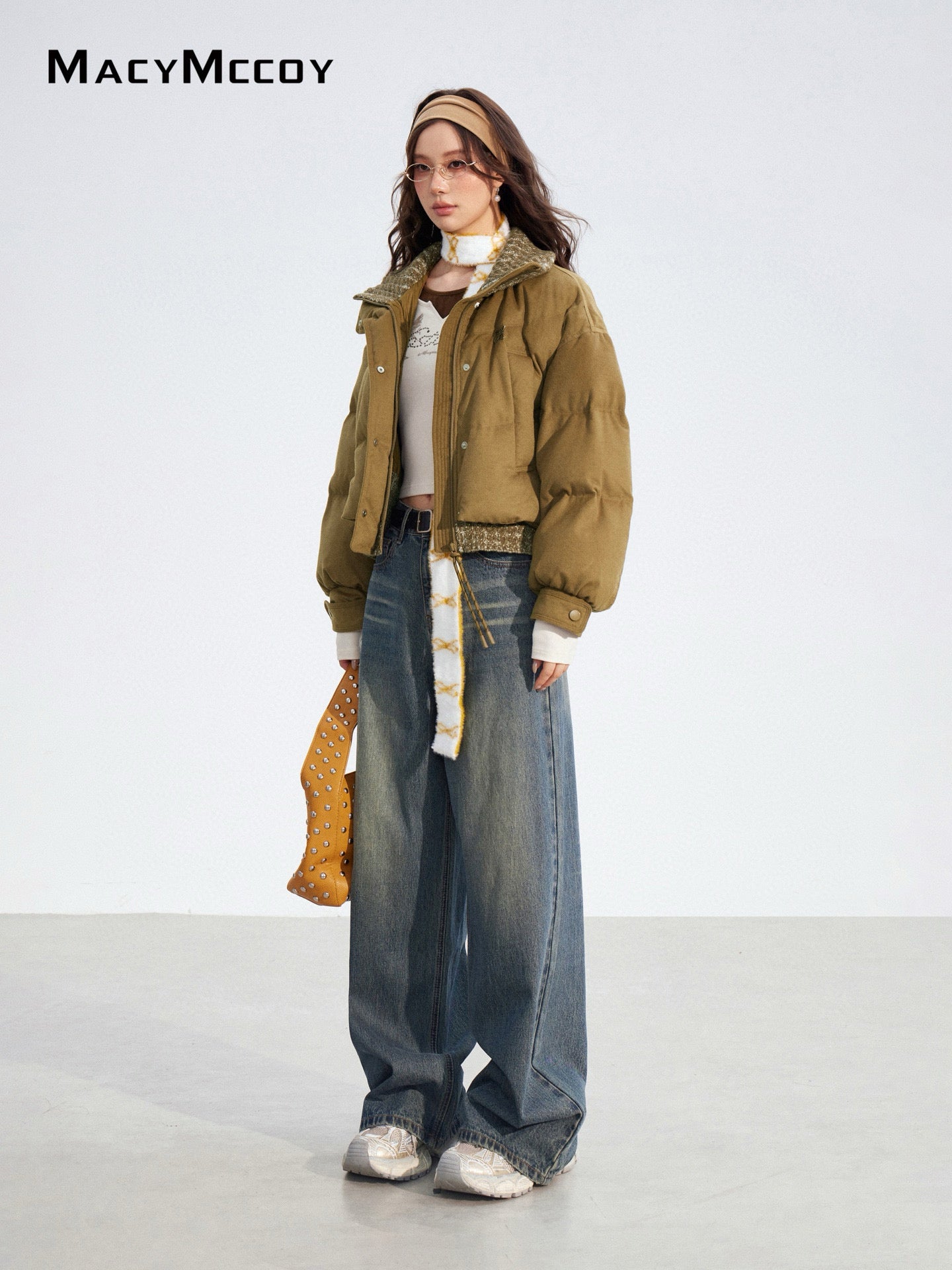 MacyMccoy MMC2025175 Fake two-piece spliced down jacket