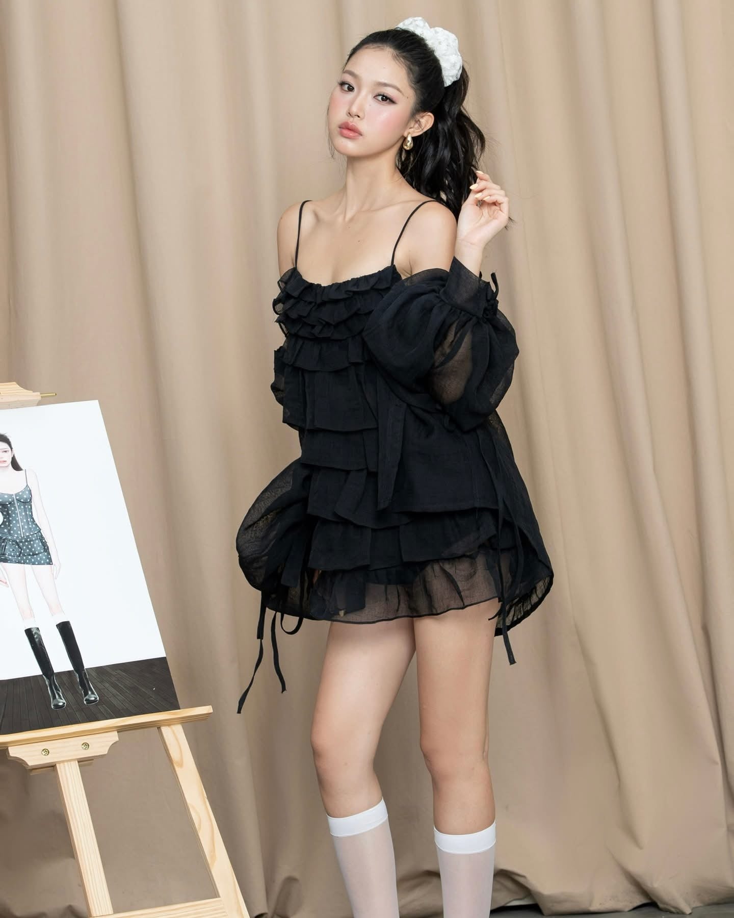 SWAN Closet Miyu Black Dress
