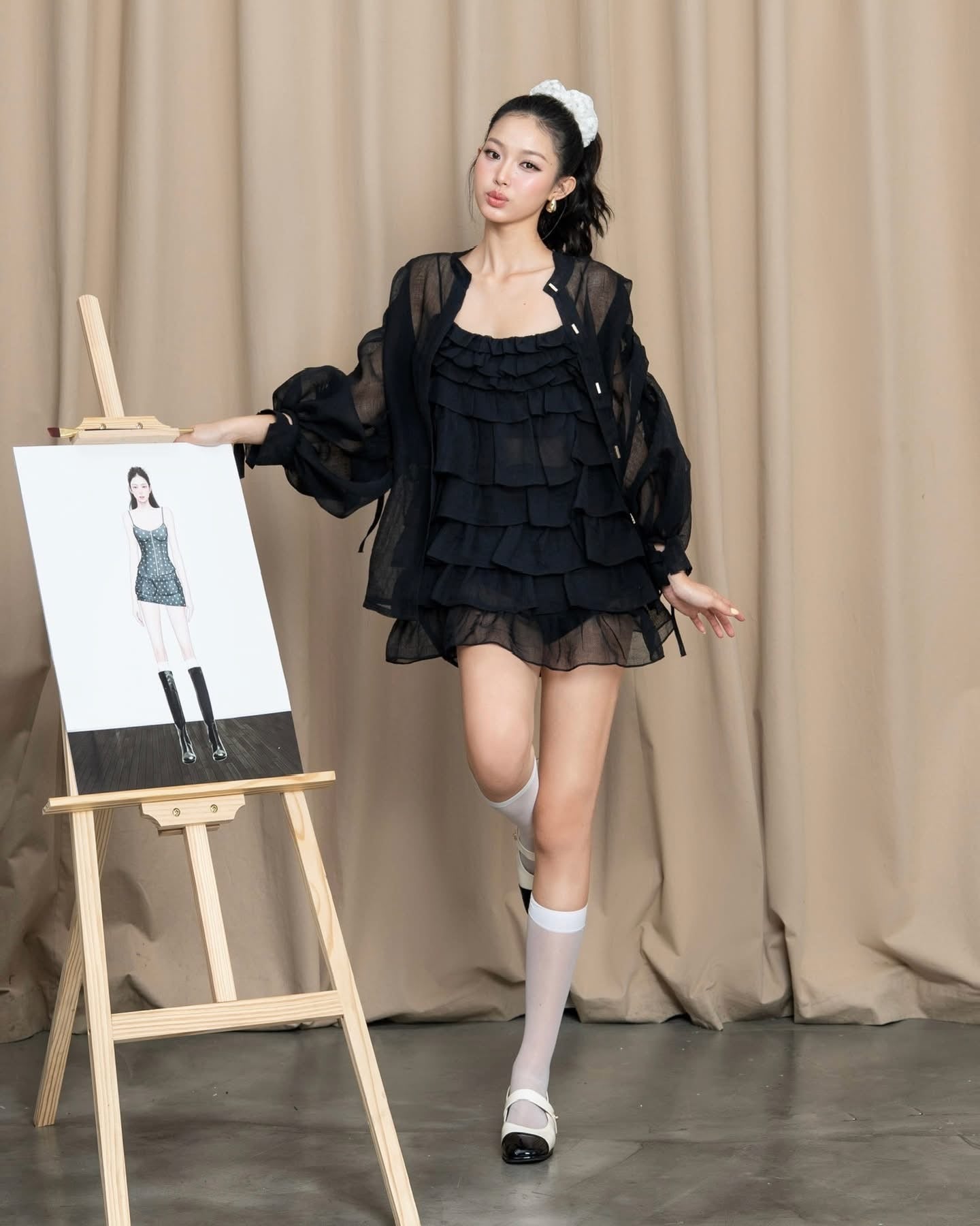 SWAN Closet Miyu Black Dress