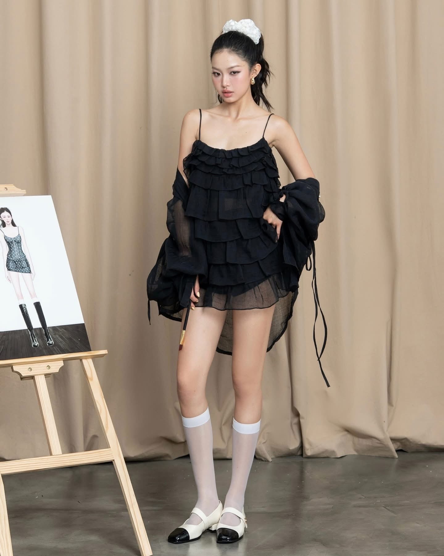 SWAN Closet Miyu Black Dress
