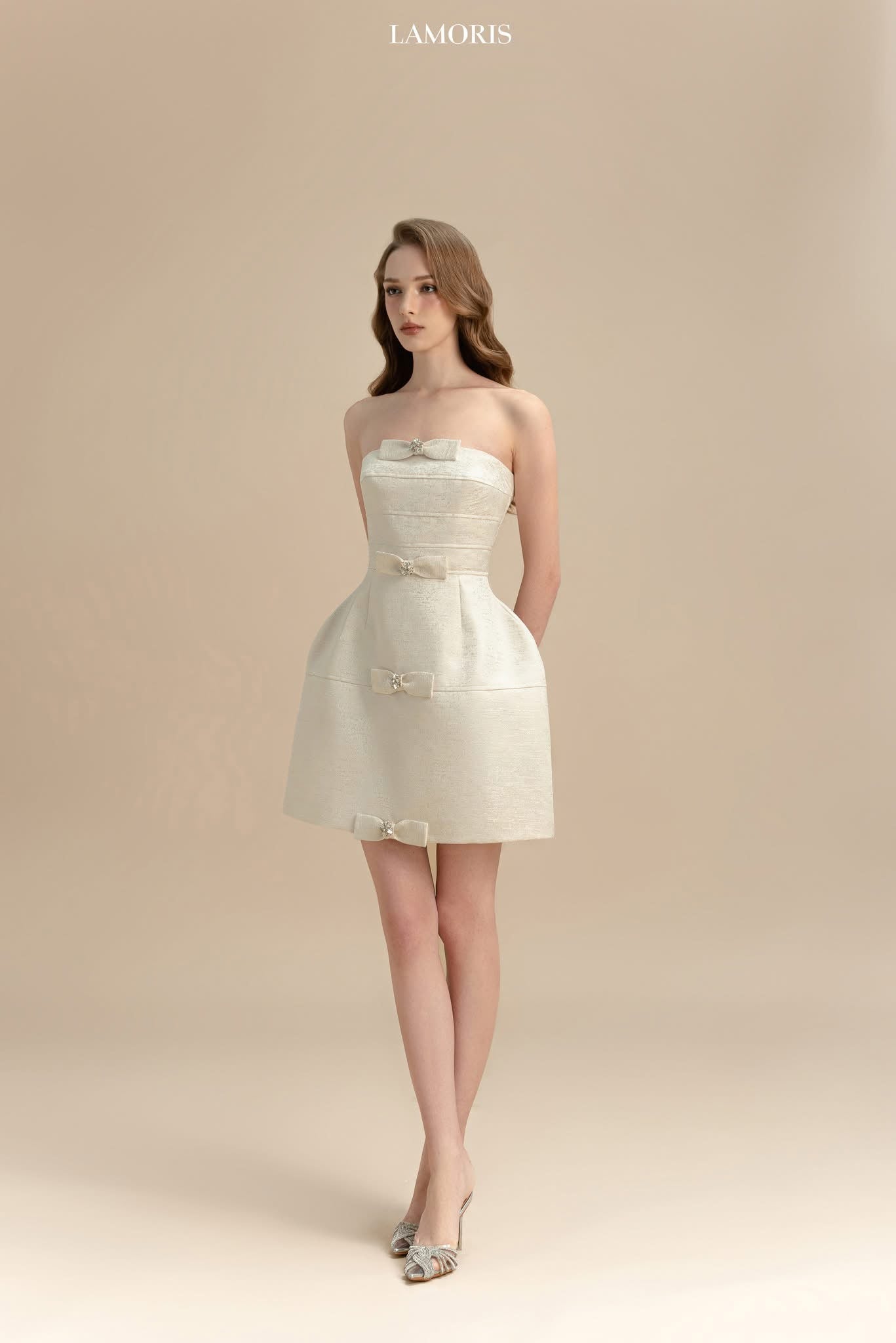 LAMORIS Pearl Stone Bow Dress