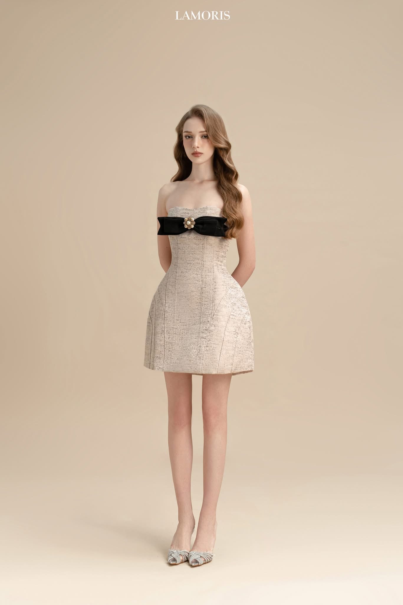 LAMORIS Pieces Black Bow Dress