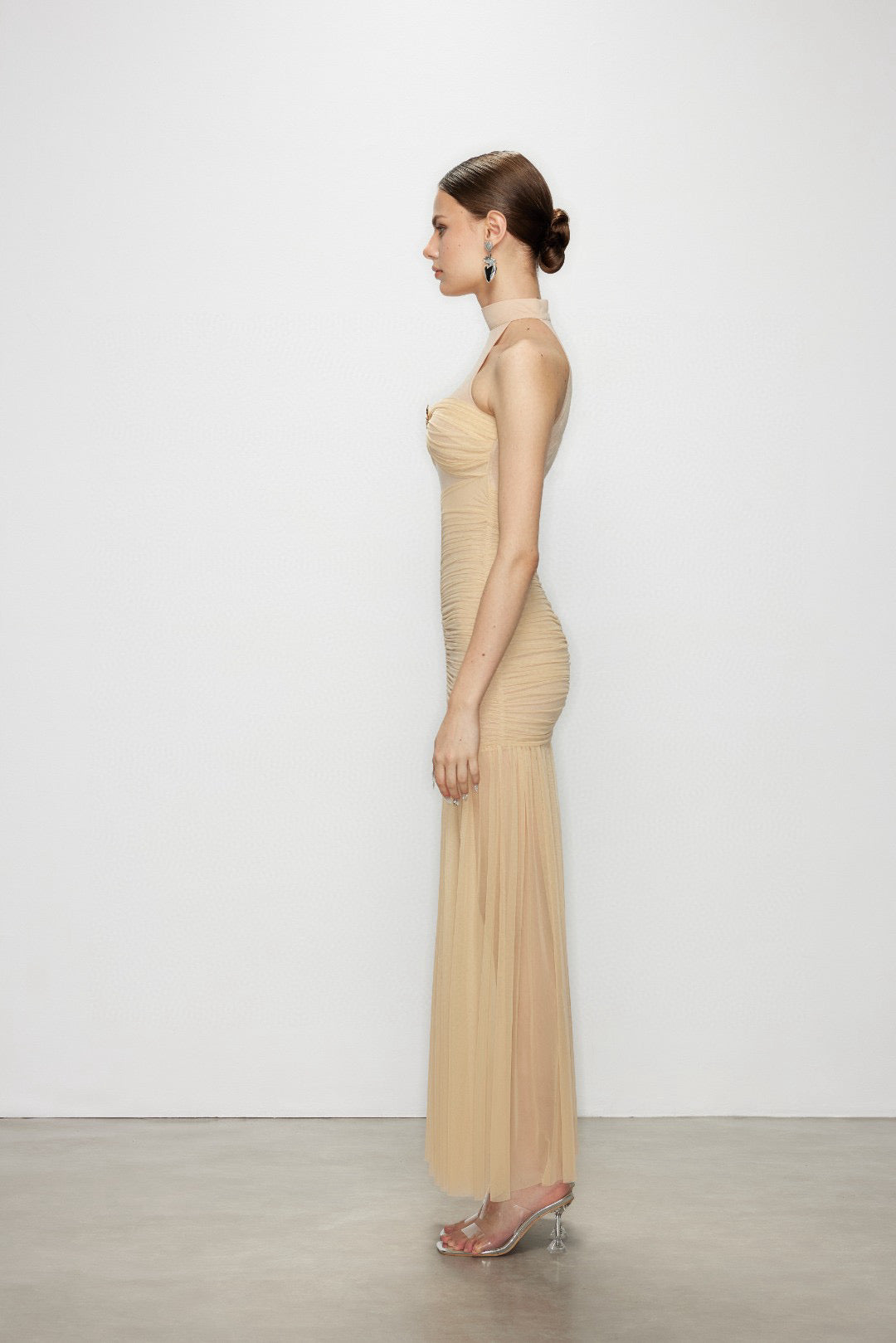 Artel Retro AR-25AW-DR005 Halter neck mesh maxi dress