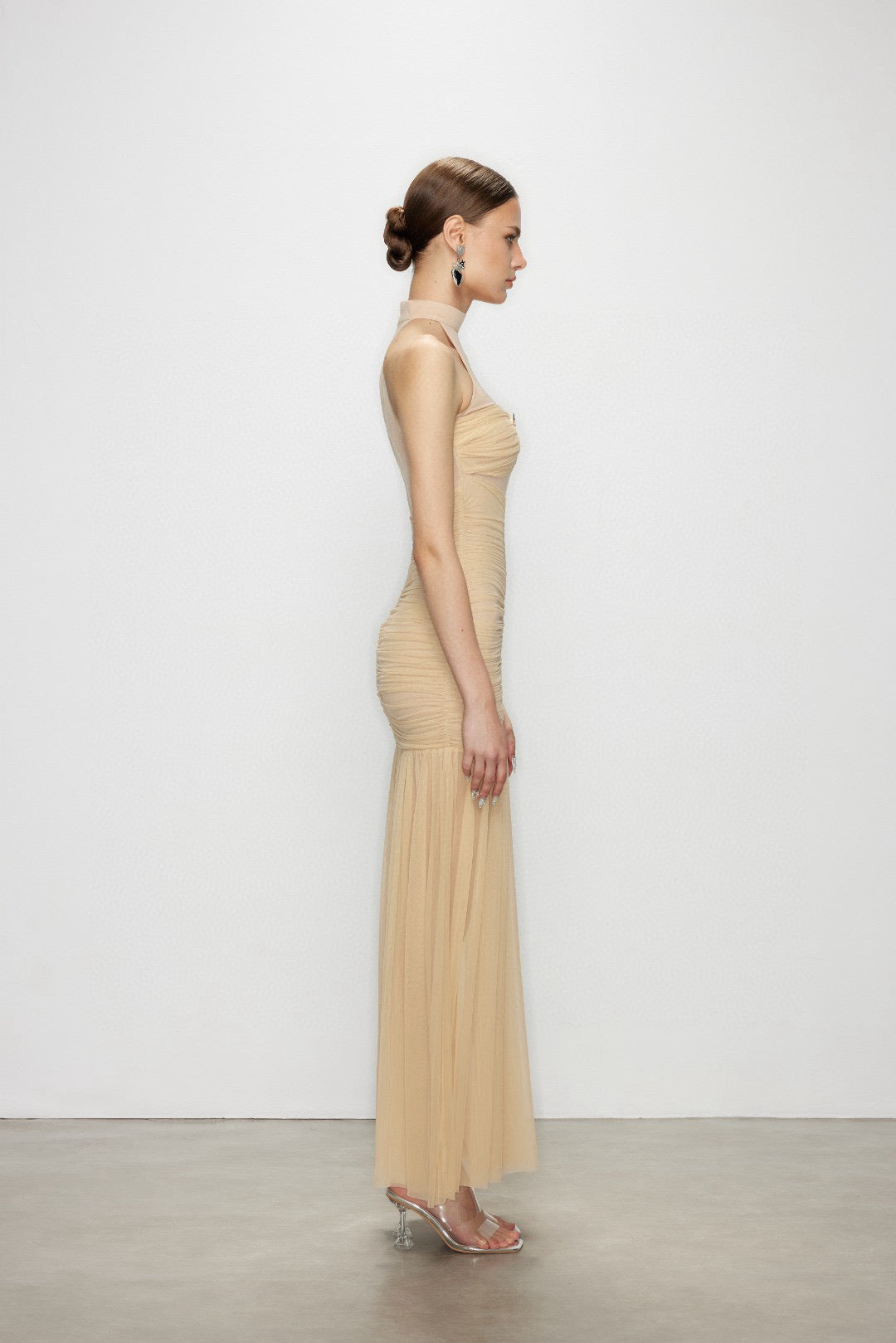 Artel Retro AR-25AW-DR005 Halter neck mesh maxi dress