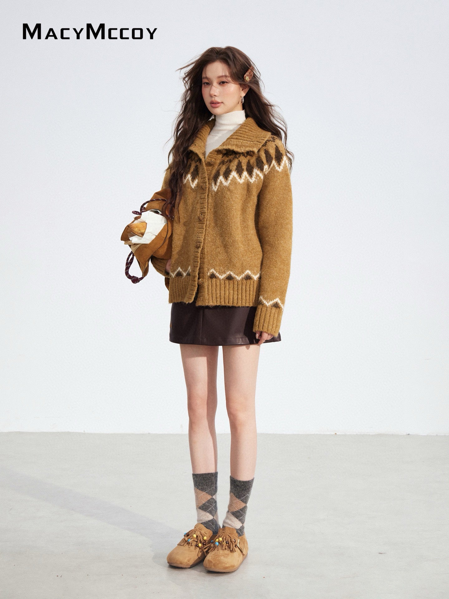 MacyMccoy MMC2025192 Fer island collar sweater