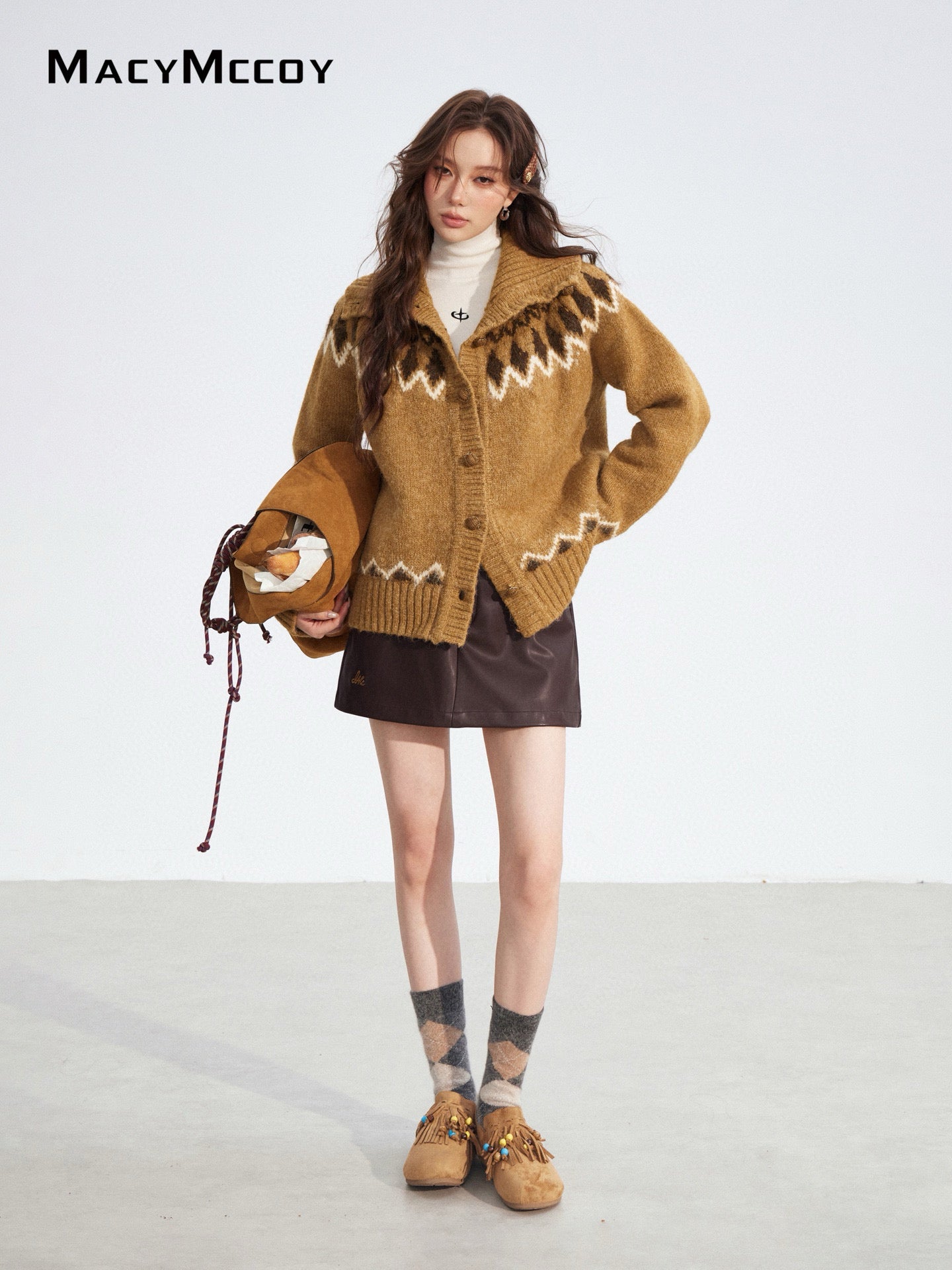MacyMccoy MMC2025192 Fer island collar sweater