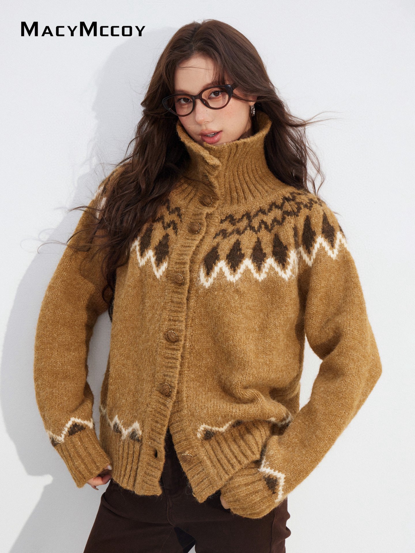 MacyMccoy MMC2025192 Fer island collar sweater