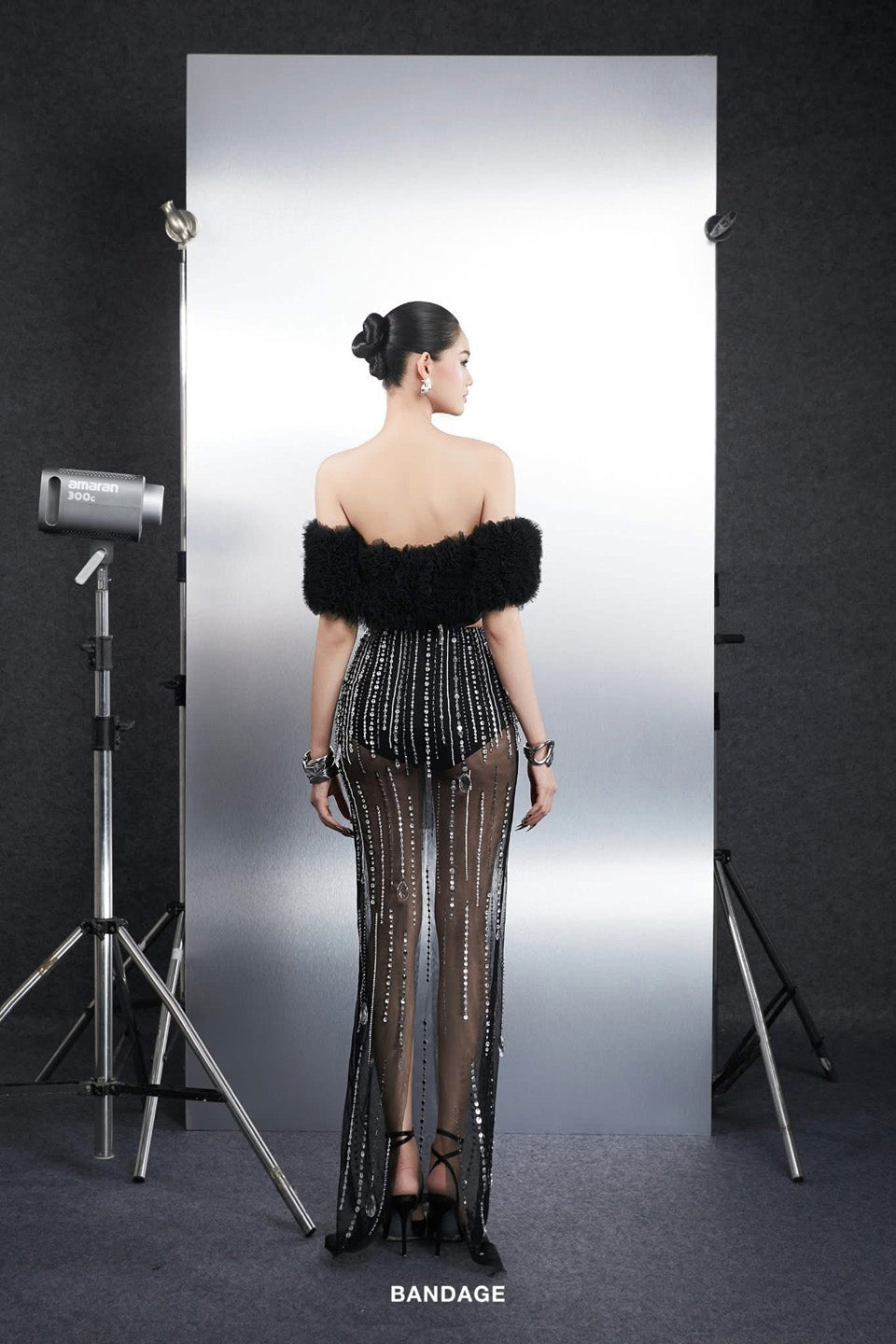 Bandage Dress Off shoulder long skirt set