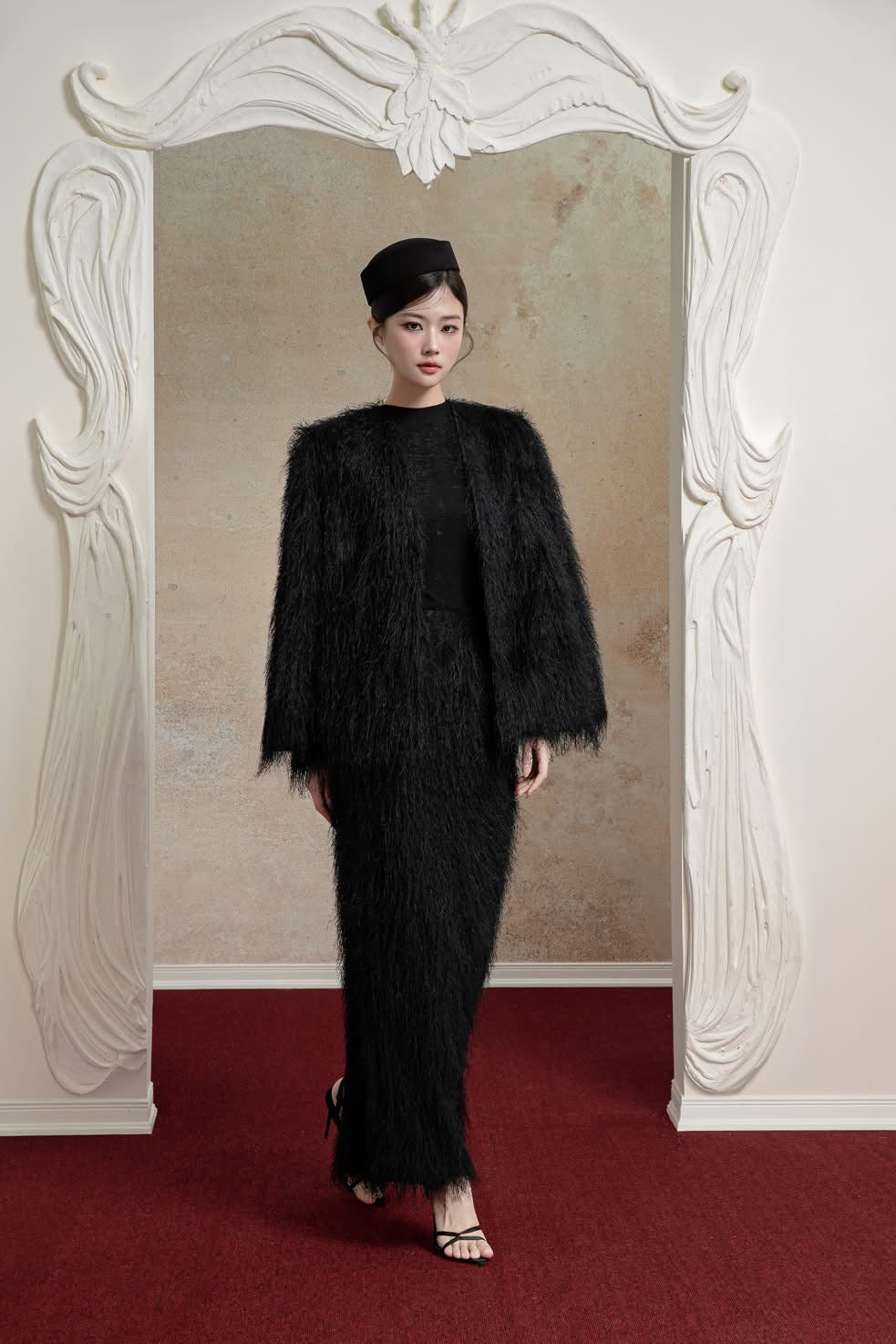 Delicate AURA JACKET & AURA SKIRT & MICA TOP (BLACK)